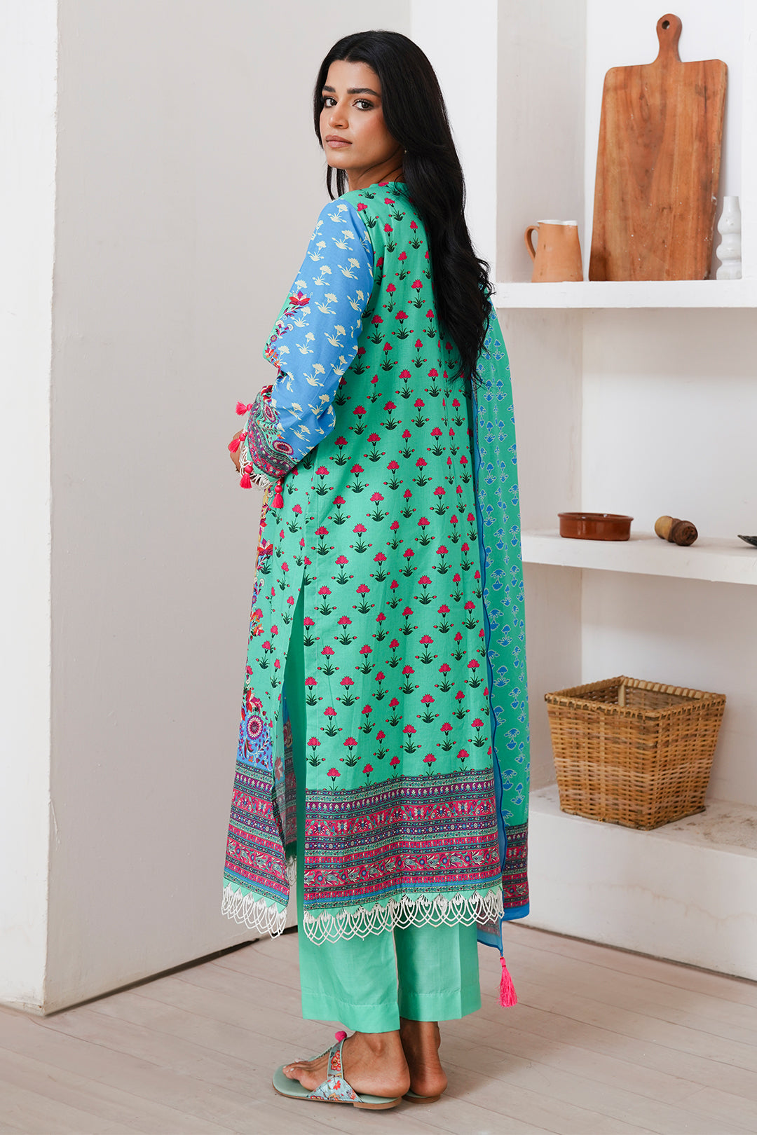 Zellbury | Unstitched 3 Piece Cambric | Shirt Shalwar Dupatta - 0126 - Libasekhas