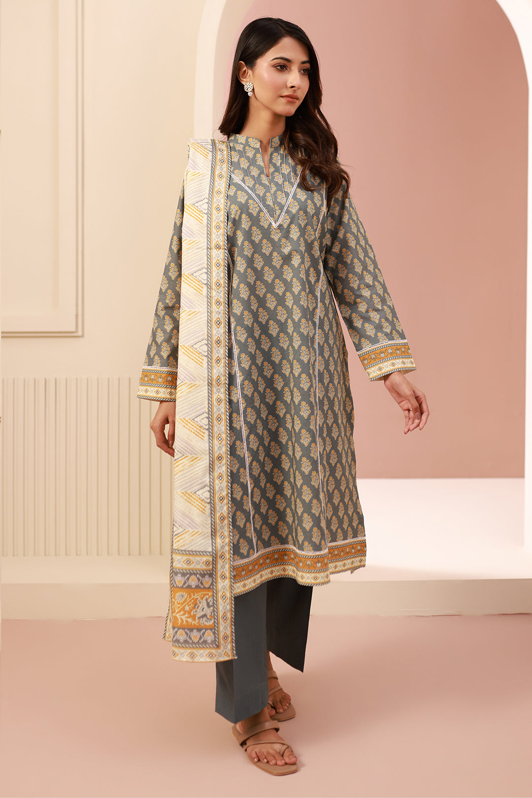 Zellbury | Unstitched 3 Piece Cambric | Shirt Shalwar Dupatta - 0626 - Libasekhas