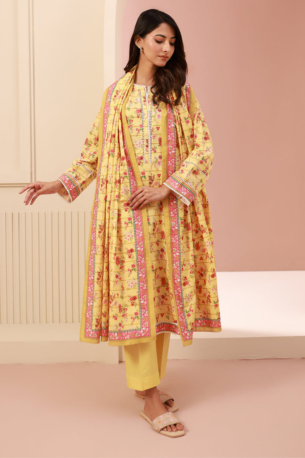 Zellbury | Unstitched 3 Piece Cambric | Shirt Shalwar Dupatta - 0627 - Libasekhas
