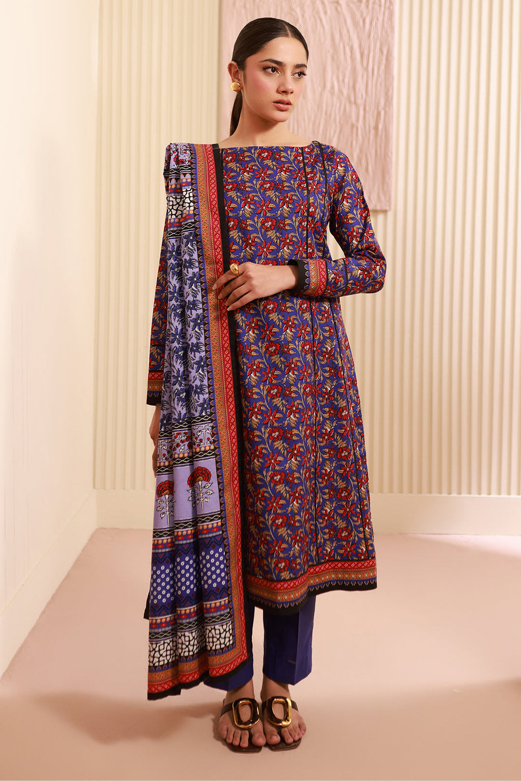 Zellbury | Unstitched 3 Piece Cambric | Shirt Shalwar Dupatta - 0632 - Libasekhas