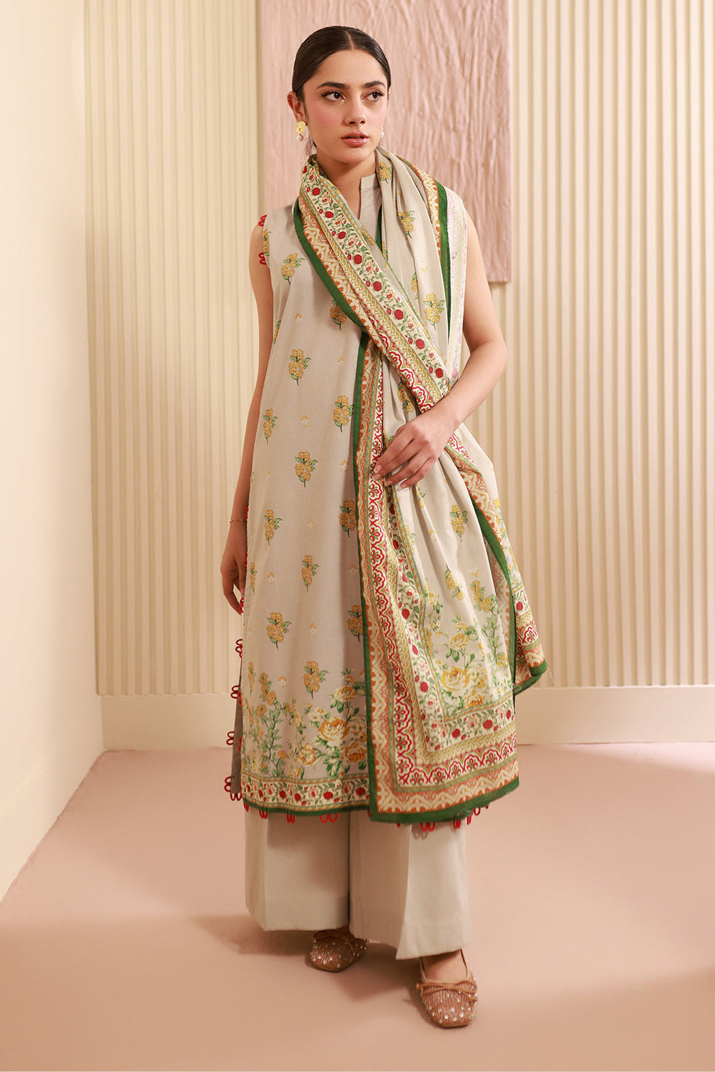Zellbury | Unstitched 3 Piece Cambric | Shirt Shalwar Dupatta - 0633 - Libasekhas