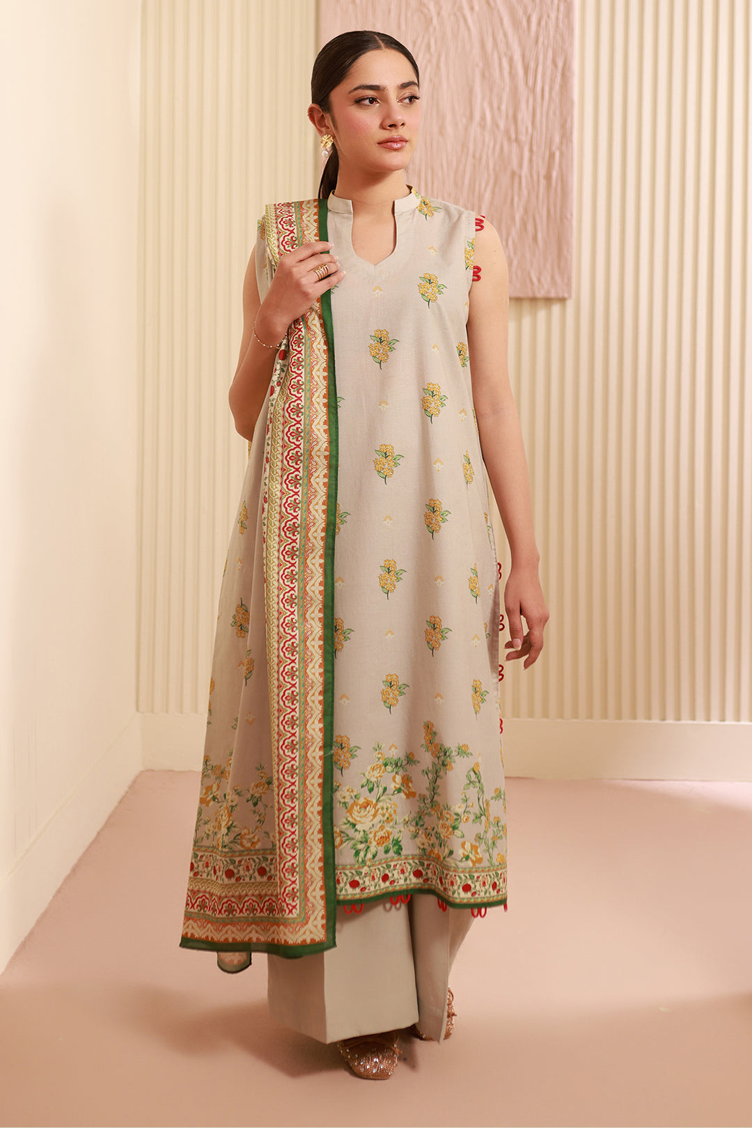 Zellbury | Unstitched 3 Piece Cambric | Shirt Shalwar Dupatta - 0633 - Libasekhas