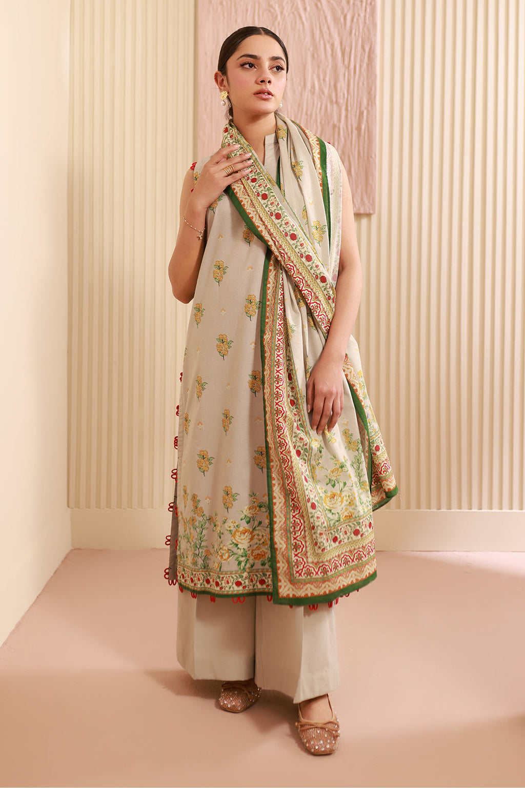 Zellbury | Unstitched 3 Piece Cambric | Shirt Shalwar Dupatta - 0633 - Libasekhas