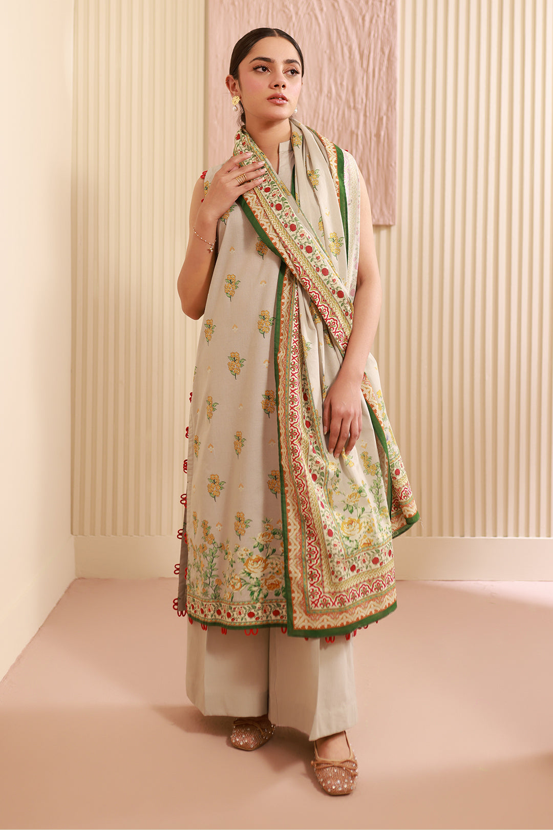 Zellbury | Unstitched 3 Piece Cambric | Shirt Shalwar Dupatta - 0633 - Libasekhas