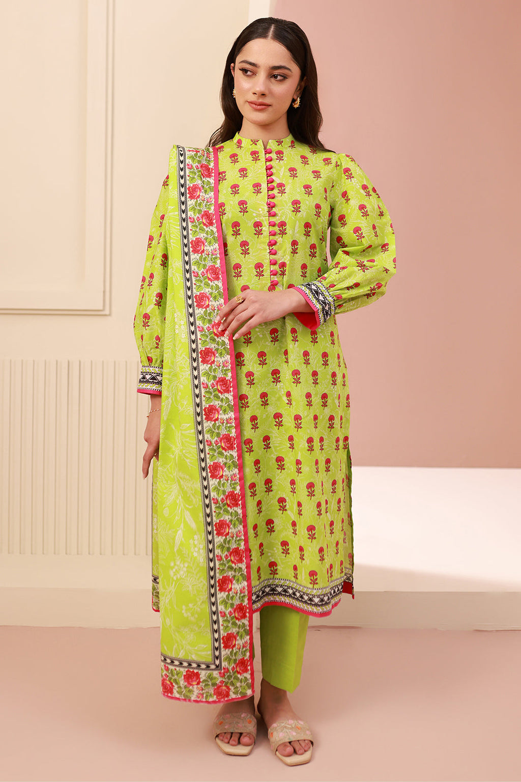 Zellbury | Unstitched 3 Piece Cambric | Shirt Shalwar Dupatta - 0634 - Libasekhas