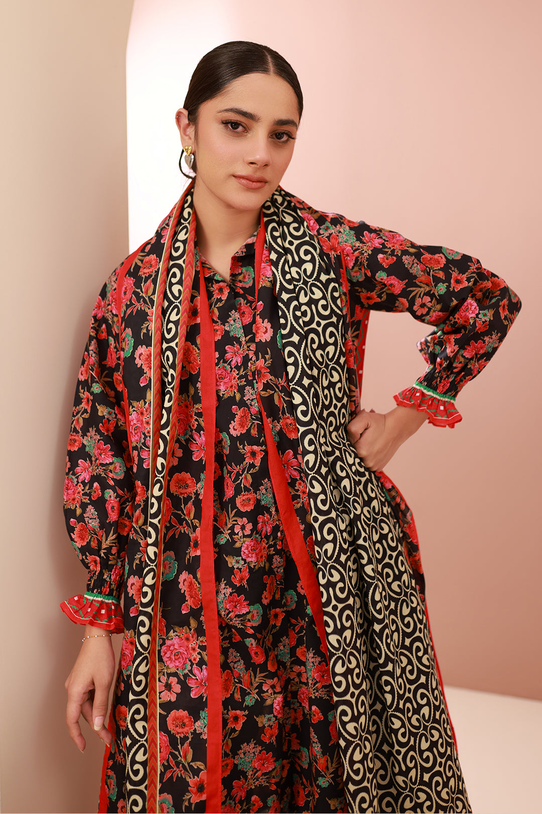 Zellbury | Unstitched 3 Piece Cambric | Shirt Shalwar Dupatta - 0636 - Libasekhas