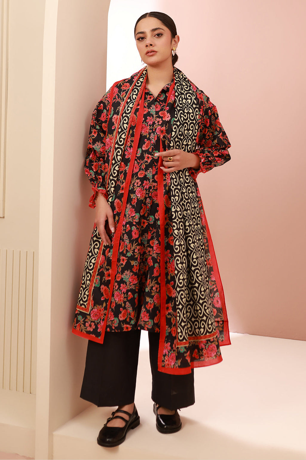 Zellbury | Unstitched 3 Piece Cambric | Shirt Shalwar Dupatta - 0636 - Libasekhas