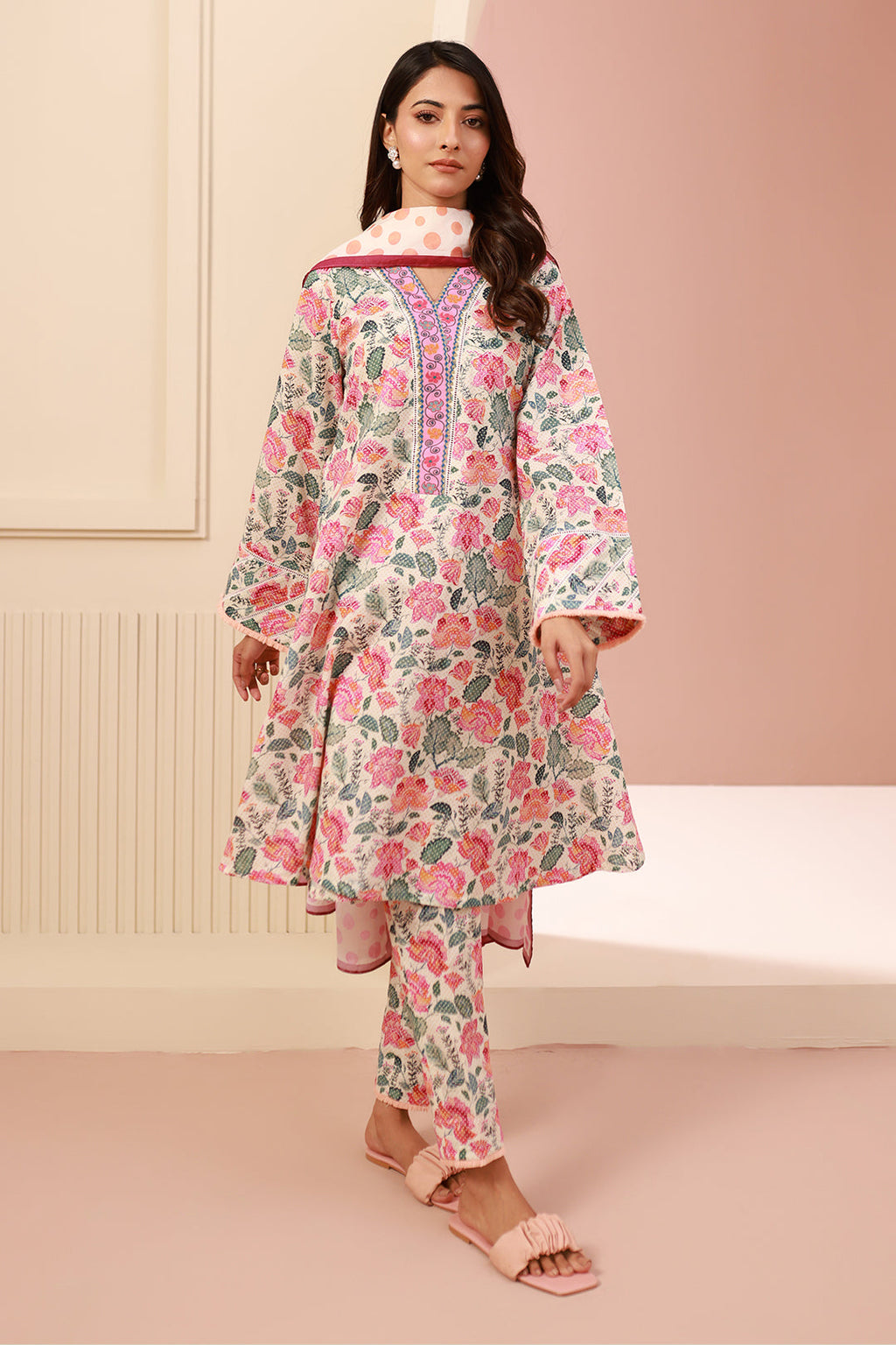 Zellbury | Unstitched 3 Piece Cambric | Shirt Shalwar Dupatta - 0640 - Libasekhas
