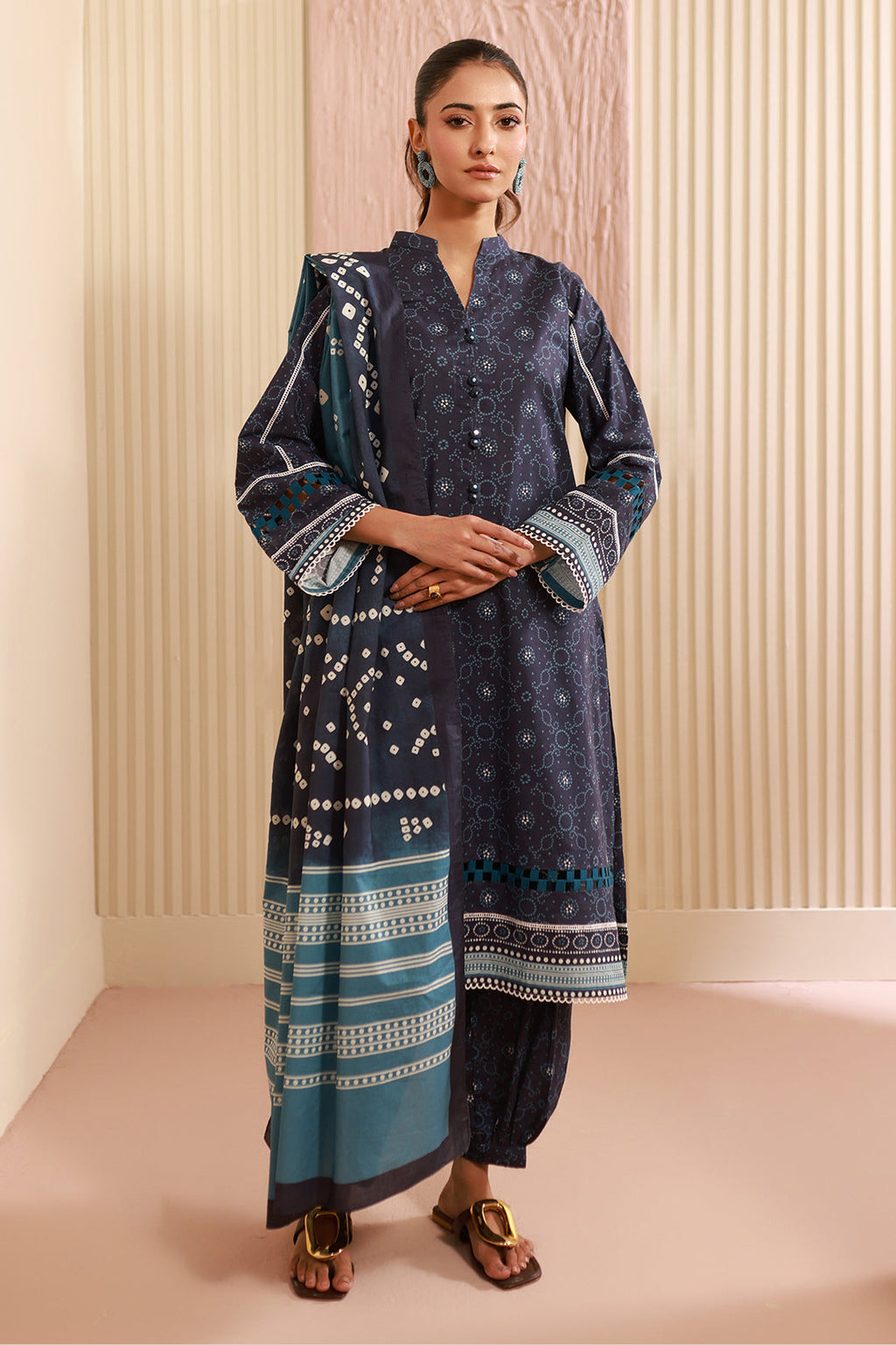 Zellbury | Unstitched 3 Piece Cambric | Shirt Shalwar Dupatta - 0642 - Libasekhas