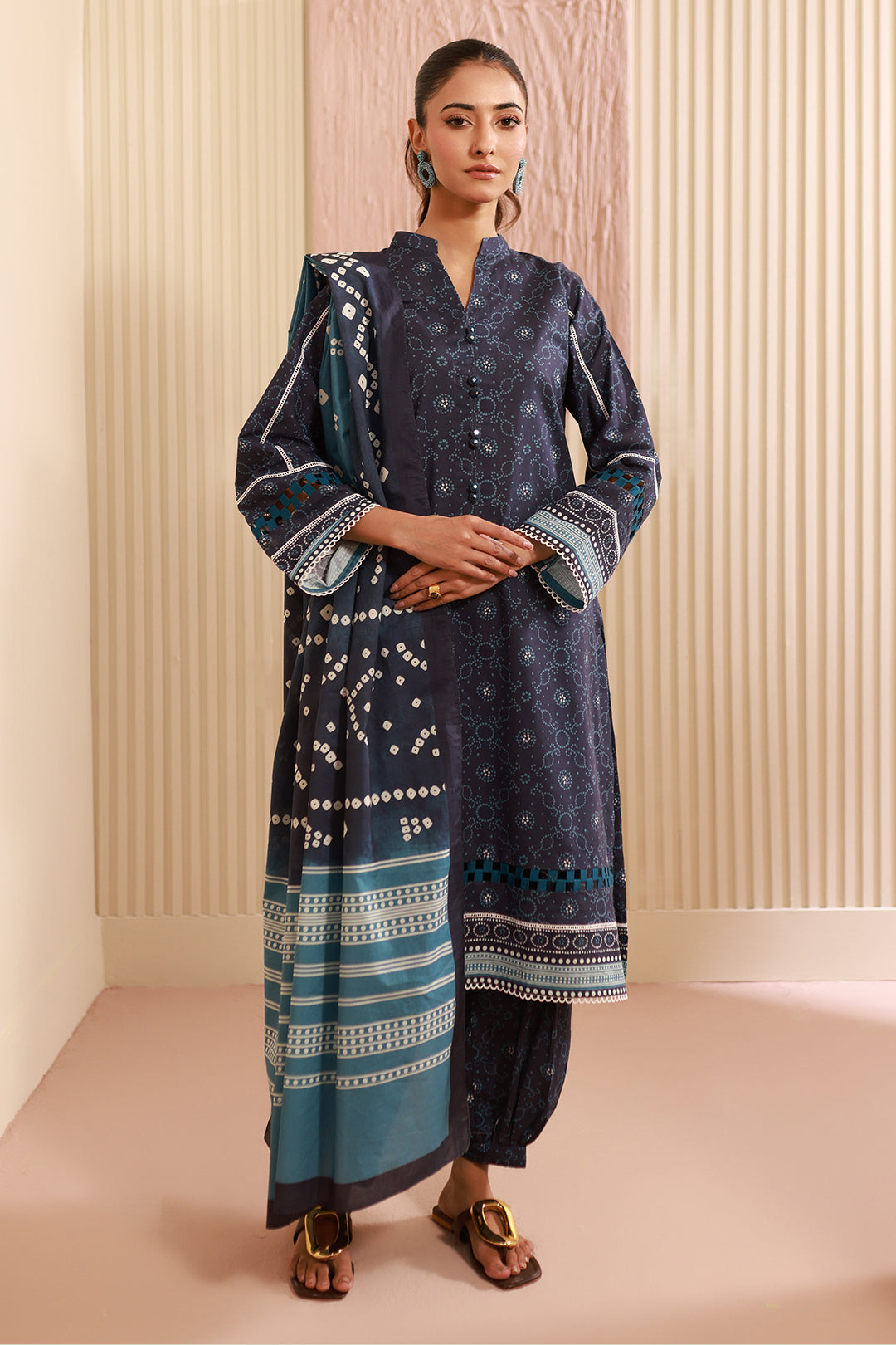 Zellbury | Unstitched 3 Piece Cambric | Shirt Shalwar Dupatta - 0642 - Libasekhas