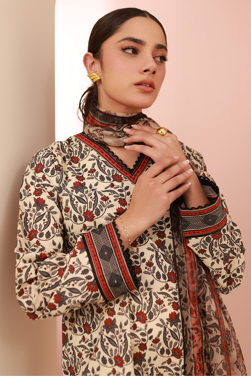 Zellbury | Unstitched 3 Piece Cambric | Shirt Shalwar Dupatta - 0658 - Libasekhas