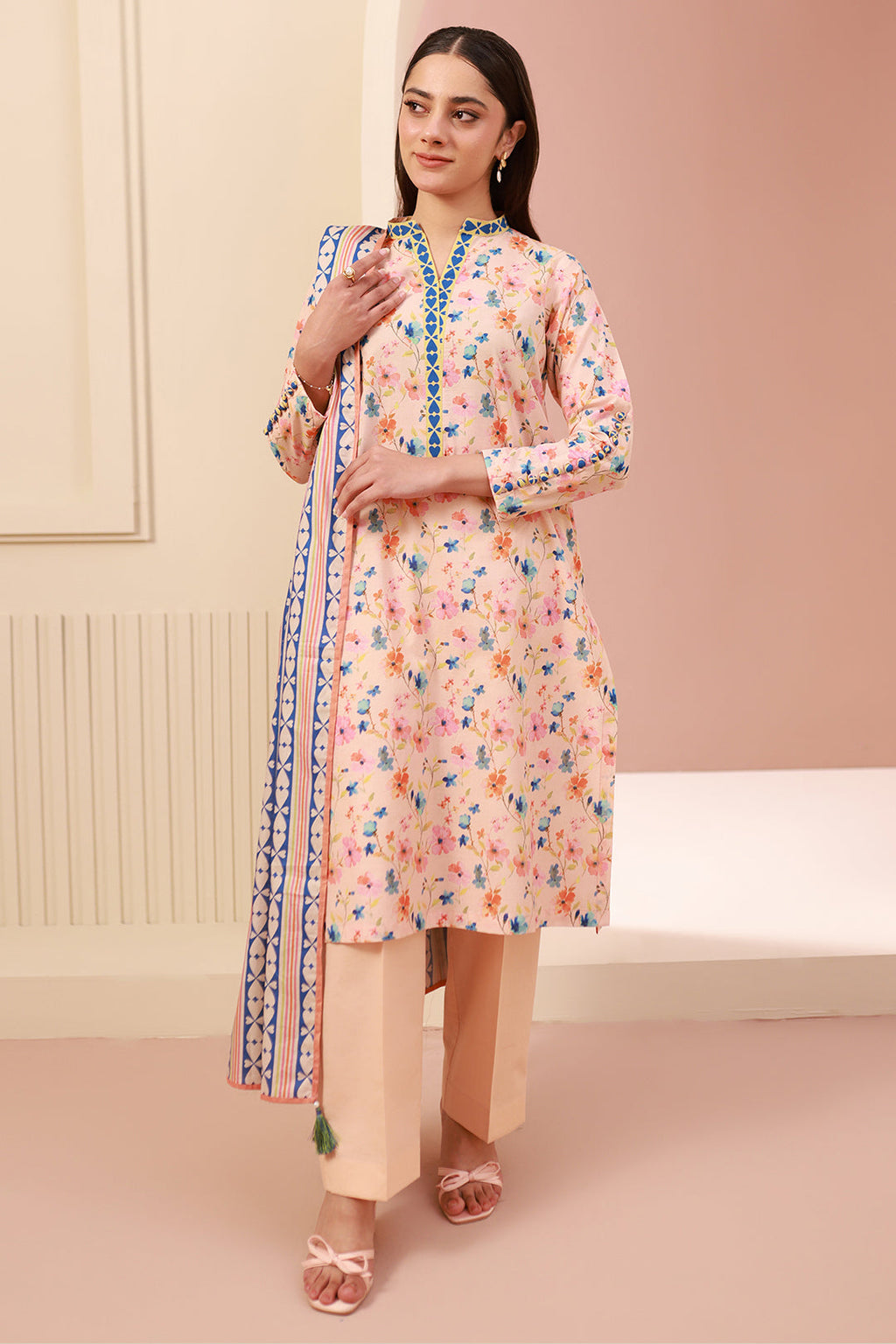 Zellbury | Unstitched 3 Piece Cambric | Shirt Shalwar Dupatta - 0664 - Libasekhas