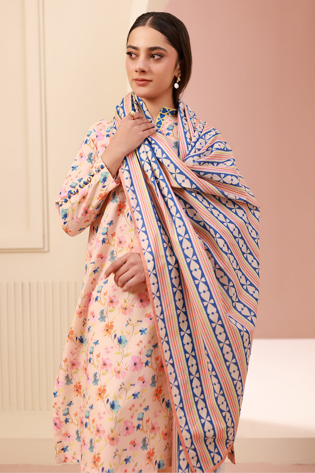 Zellbury | Unstitched 3 Piece Cambric | Shirt Shalwar Dupatta - 0664 - Libasekhas