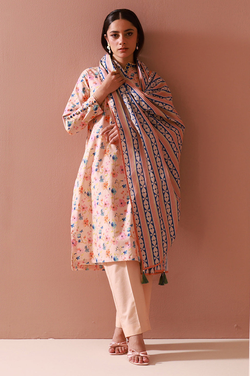 Zellbury | Unstitched 3 Piece Cambric | Shirt Shalwar Dupatta - 0664 - Libasekhas