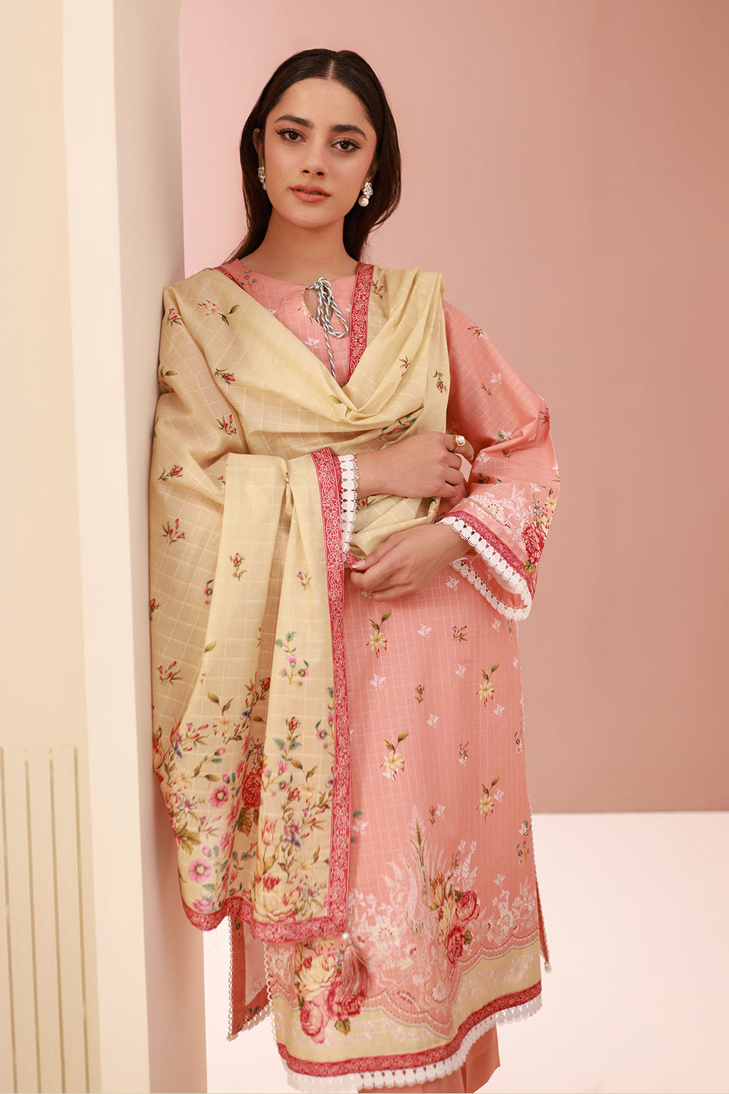 Zellbury | Unstitched 3 Piece Cambric | Shirt Shalwar Dupatta - 0665 - Libasekhas