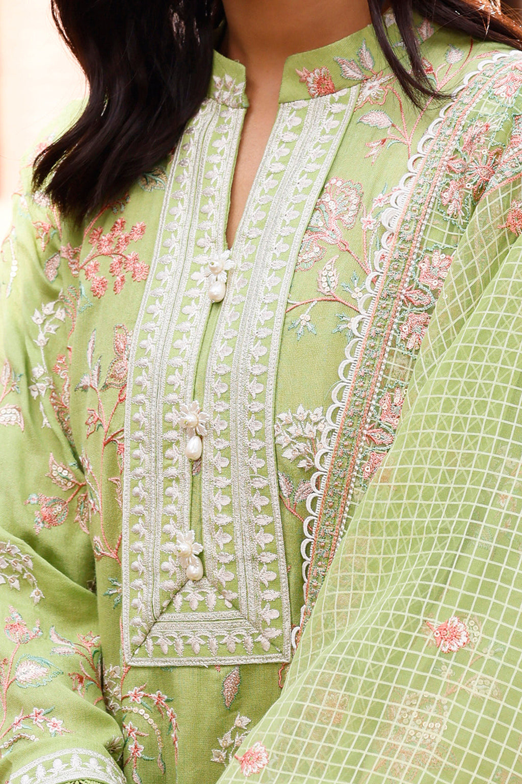 Zellbury | Unstitched 3 Piece Cotton | Embroidered Shirt Shalwar Dupatta - 0290 - Libasekhas
