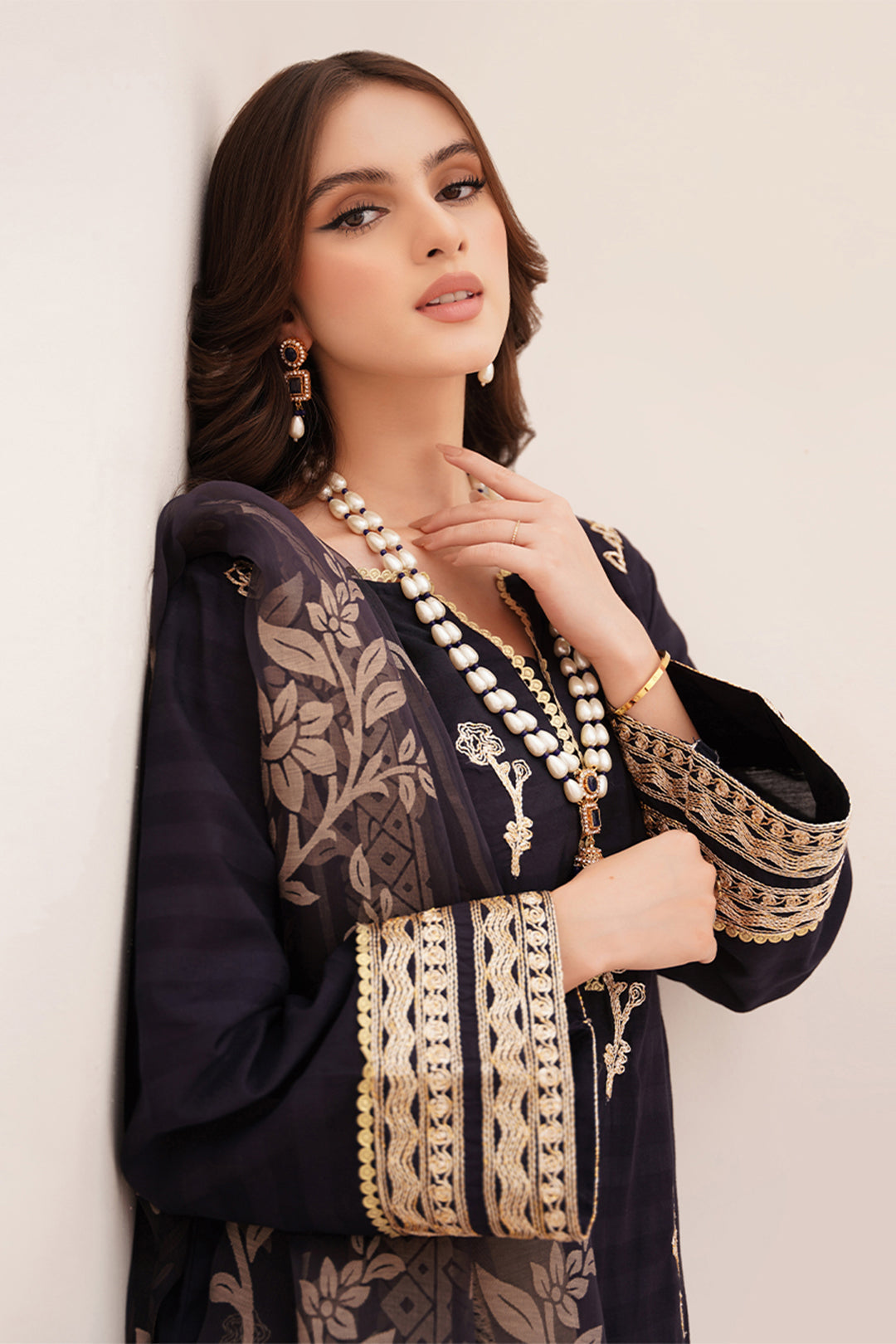 Zellbury | Unstitched 3 Piece Lawn | Embroidered Shirt Shalwar Dupatta - 0355 - Libasekhas