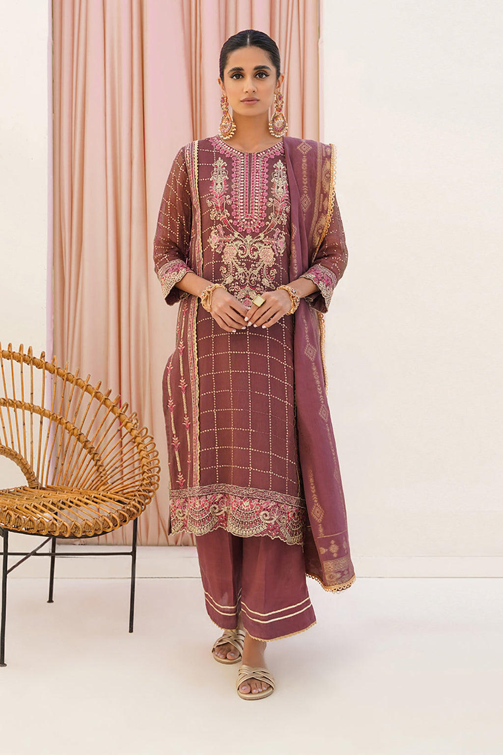 Zellbury | Unstitched 3 Piece Khaddi | Embroidered Shirt Shalwar Dupatta - 0356 - Libasekhas