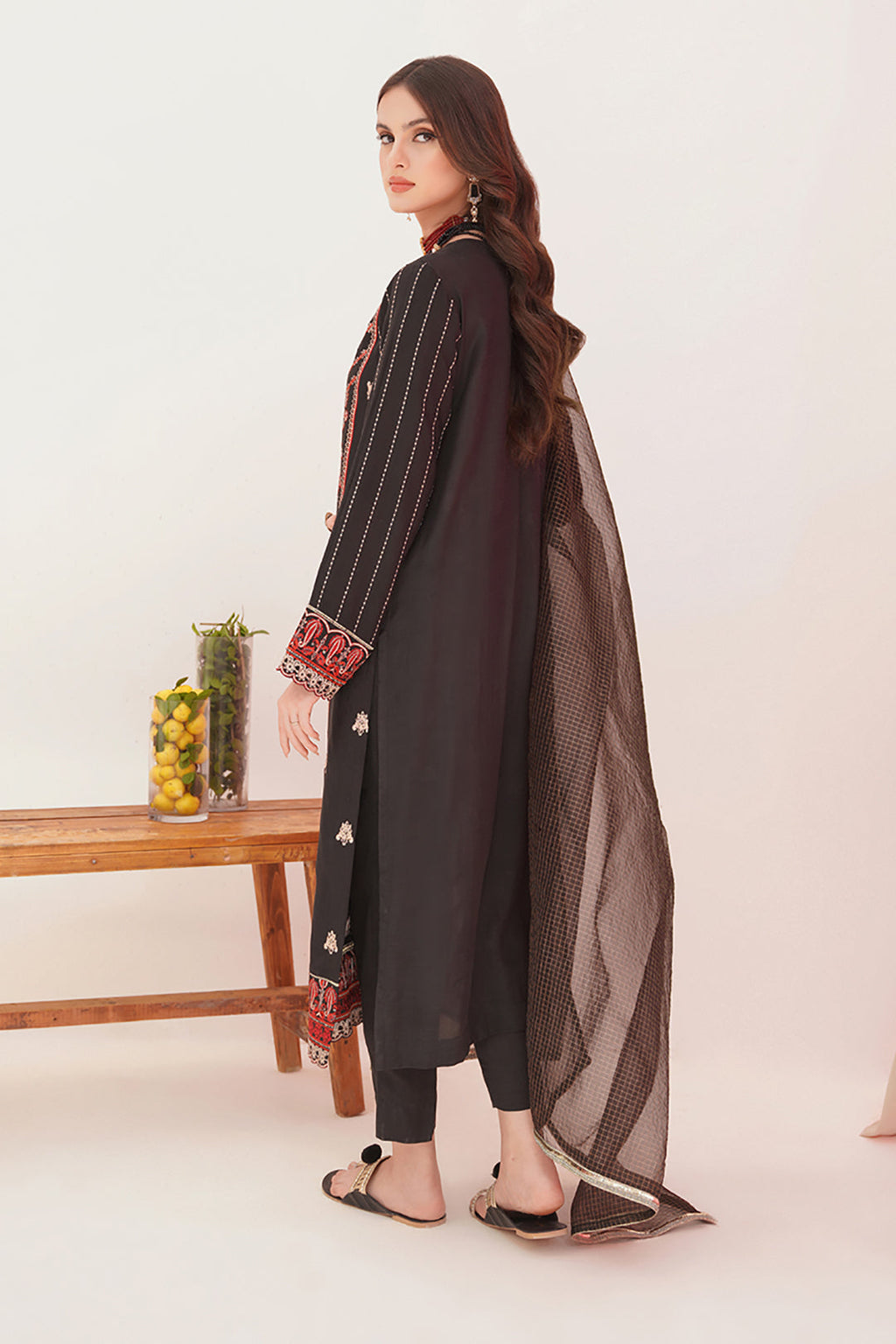 Zellbury | Unstitched 3 Piece Raw Silk | Embroidered Shirt Shalwar Dupatta - 0357 - Libasekhas