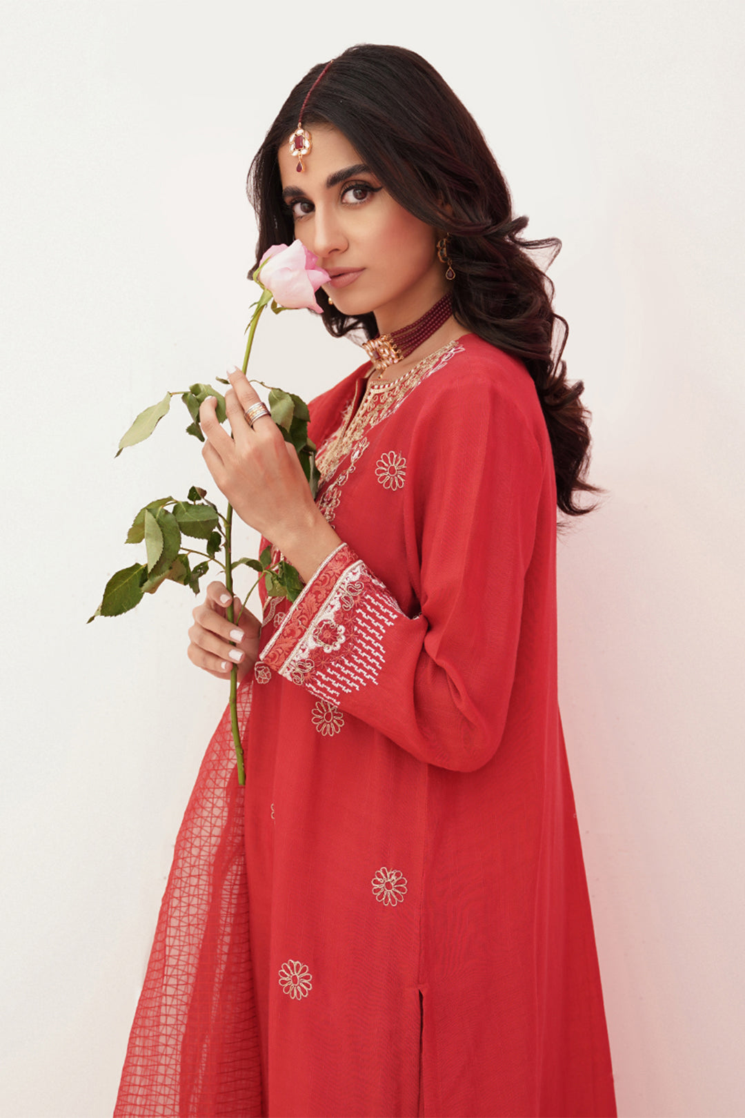 Zellbury | Unstitched 3 Piece Raw Silk | Embroidered Shirt Shalwar Dupatta - 0358 - Libasekhas