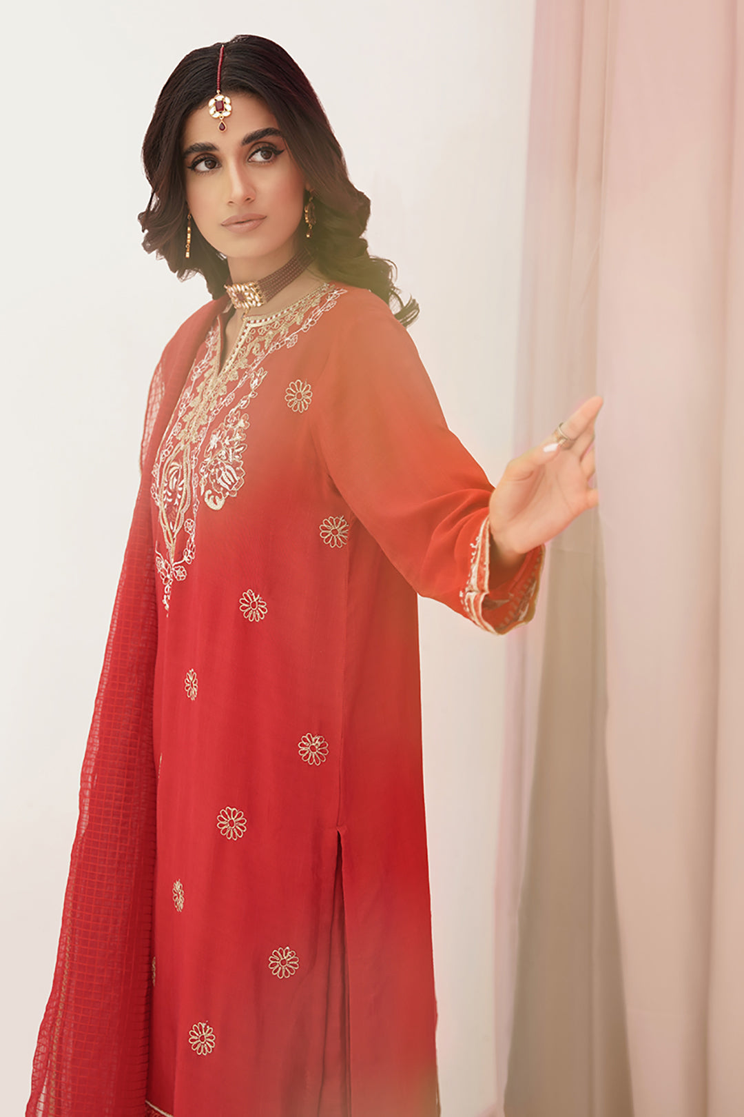 Zellbury | Unstitched 3 Piece Raw Silk | Embroidered Shirt Shalwar Dupatta - 0358 - Libasekhas
