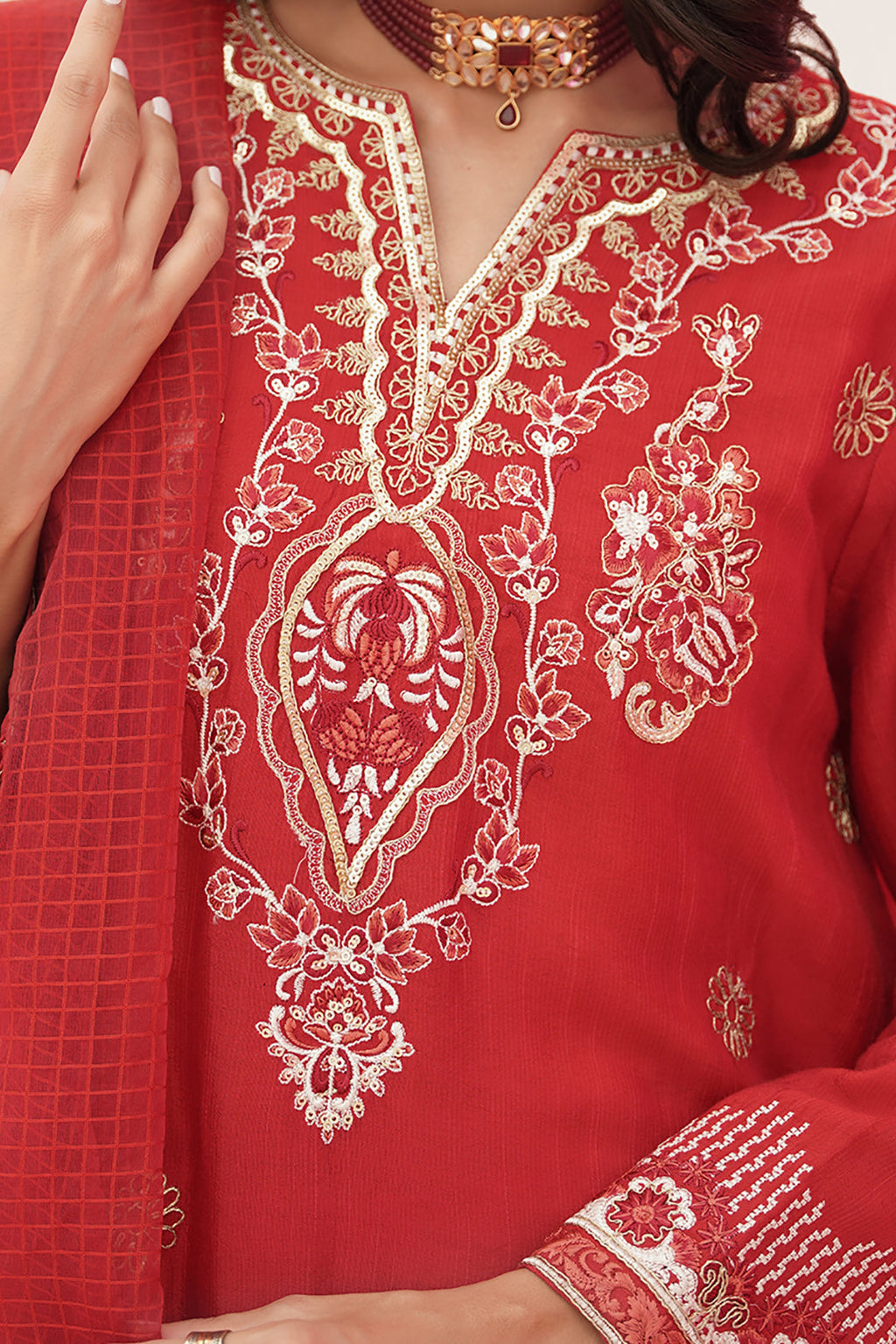Zellbury | Unstitched 3 Piece Raw Silk | Embroidered Shirt Shalwar Dupatta - 0358 - Libasekhas