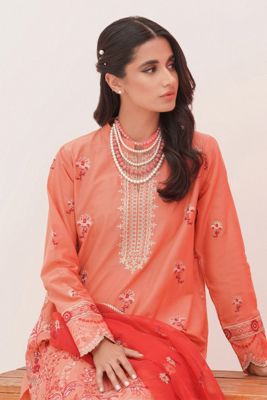 Zellbury | Unstitched 3 Piece Lawn | Embroidered Shirt Shalwar Dupatta - 0365 - Libasekhas
