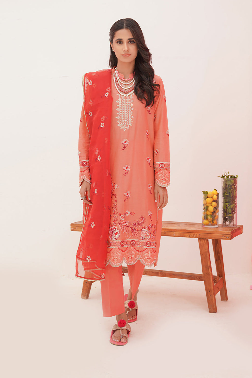 Zellbury | Unstitched 3 Piece Lawn | Embroidered Shirt Shalwar Dupatta - 0365 - Libasekhas