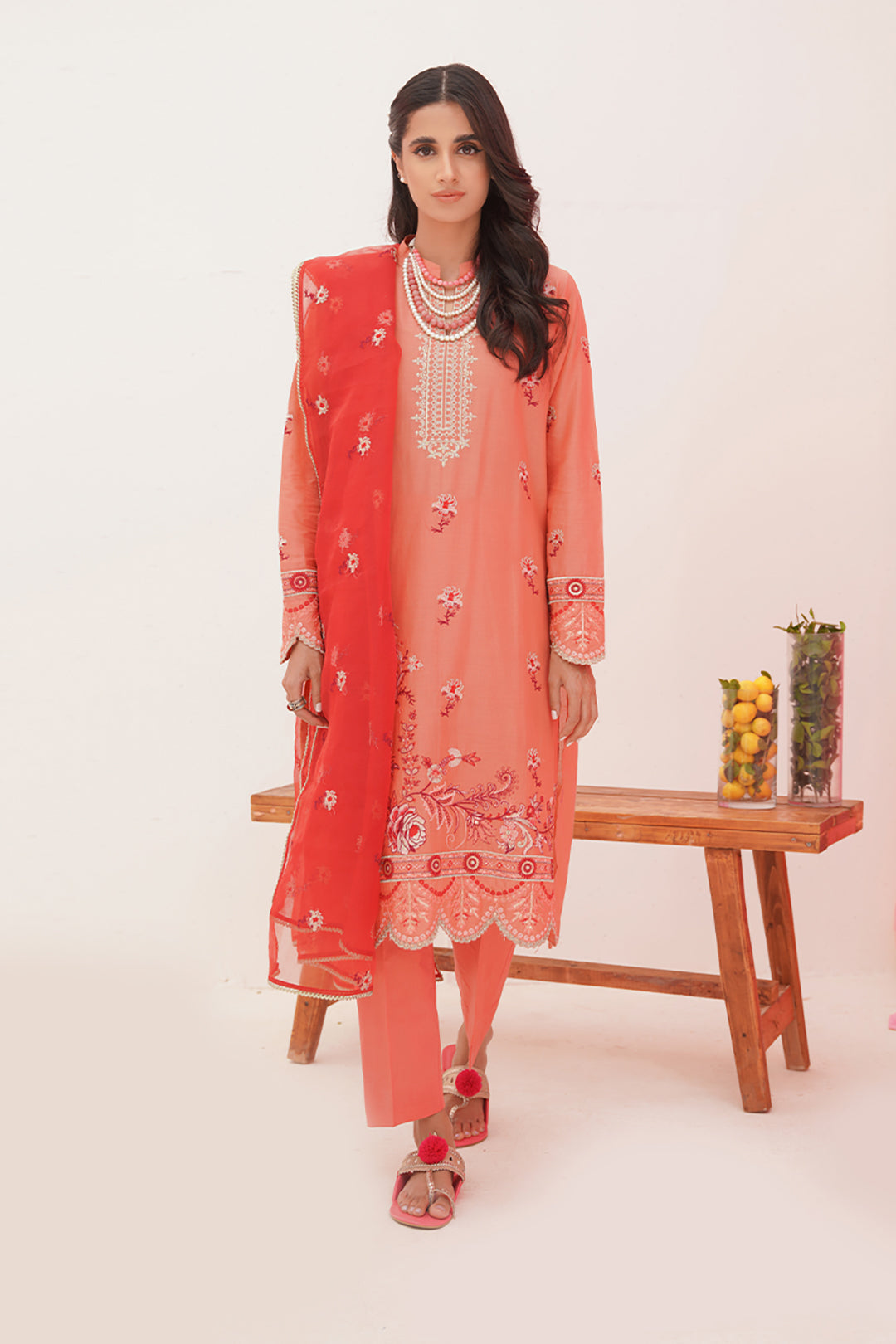 Zellbury | Unstitched 3 Piece Lawn | Embroidered Shirt Shalwar Dupatta - 0365 - Libasekhas