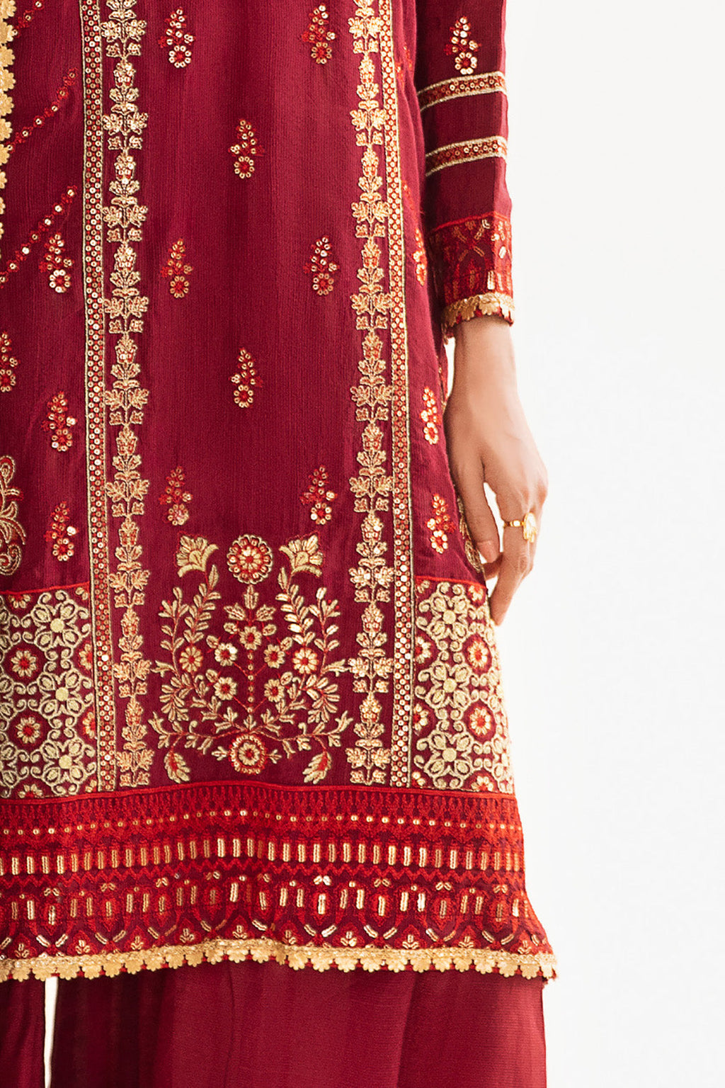 Zellbury | Unstitched 3 Piece Raw Silk | Embroidered Shirt Shalwar Dupatta - 0297 - Libasekhas