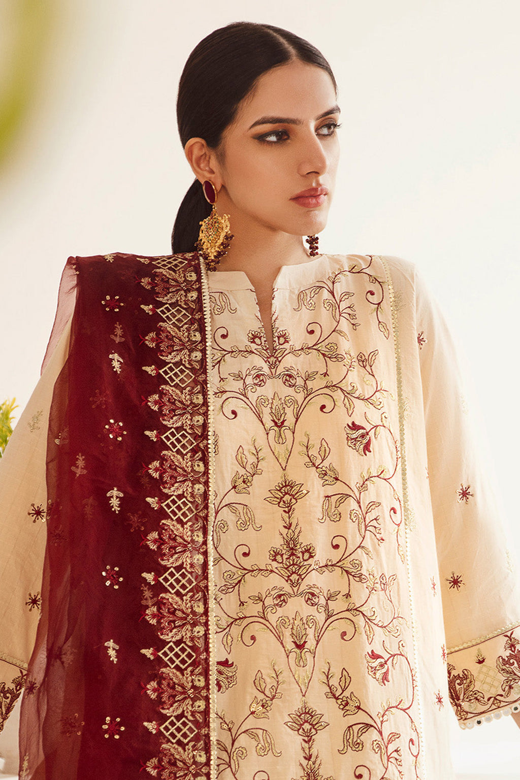 Zellbury | Unstitched 3 Piece Dobby | Embroidered Shirt Shalwar Dupatta - 0301 - Libasekhas