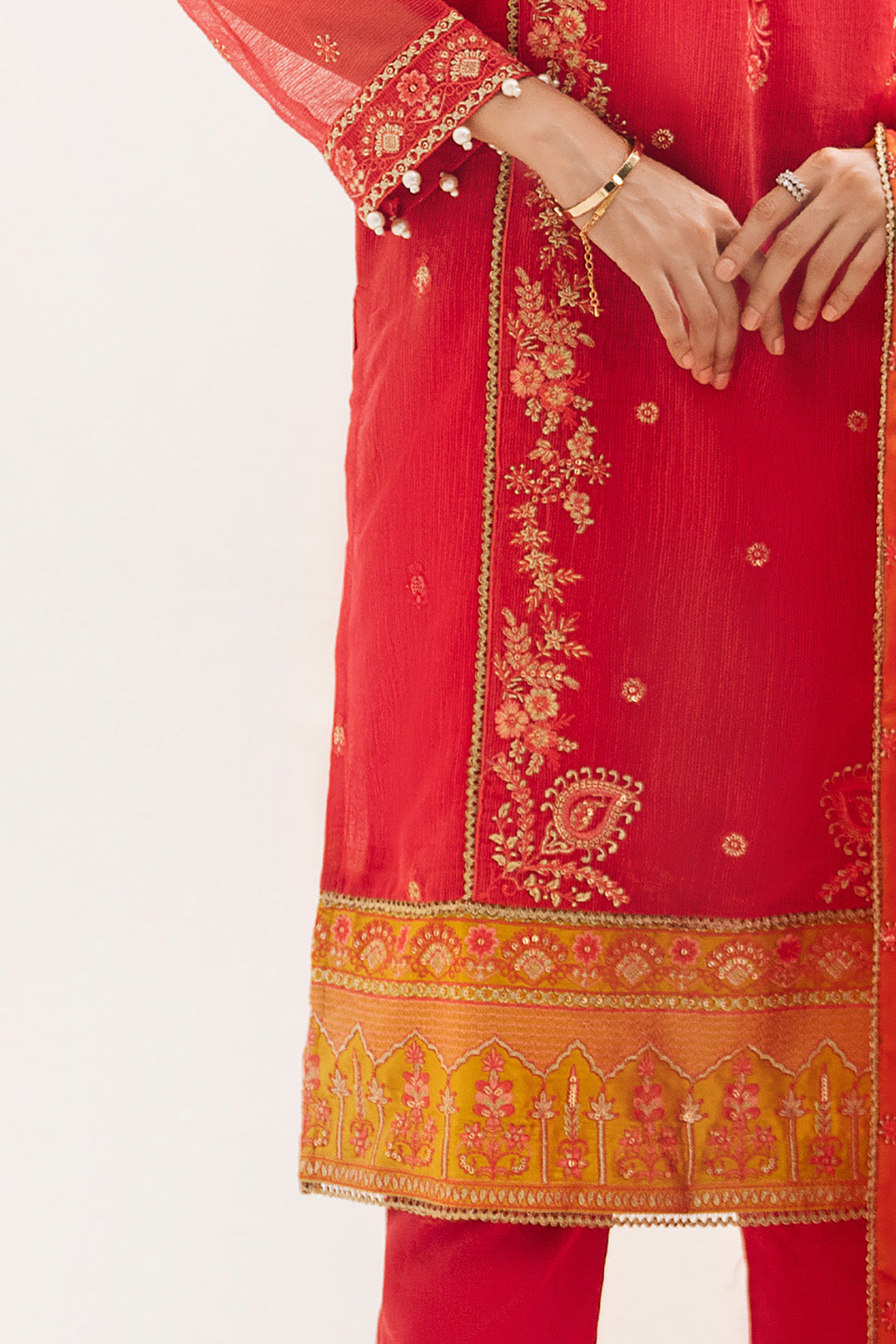 Zellbury | Unstitched 3 Piece Organza | Embroidered Shirt Shalwar Dupatta - 0303 - Libasekhas