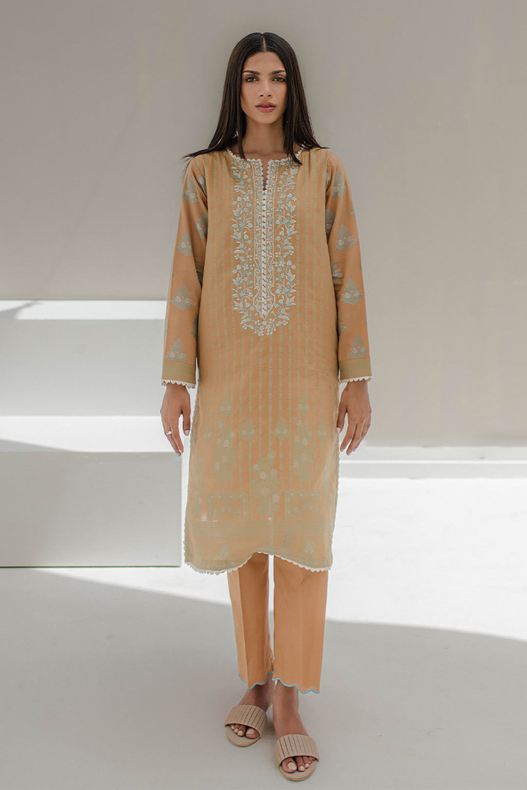 Zellbury | Unstitched 3 Piece Jacquard | Embroidered Shirt Shalwar - 0617 - Libasekhas