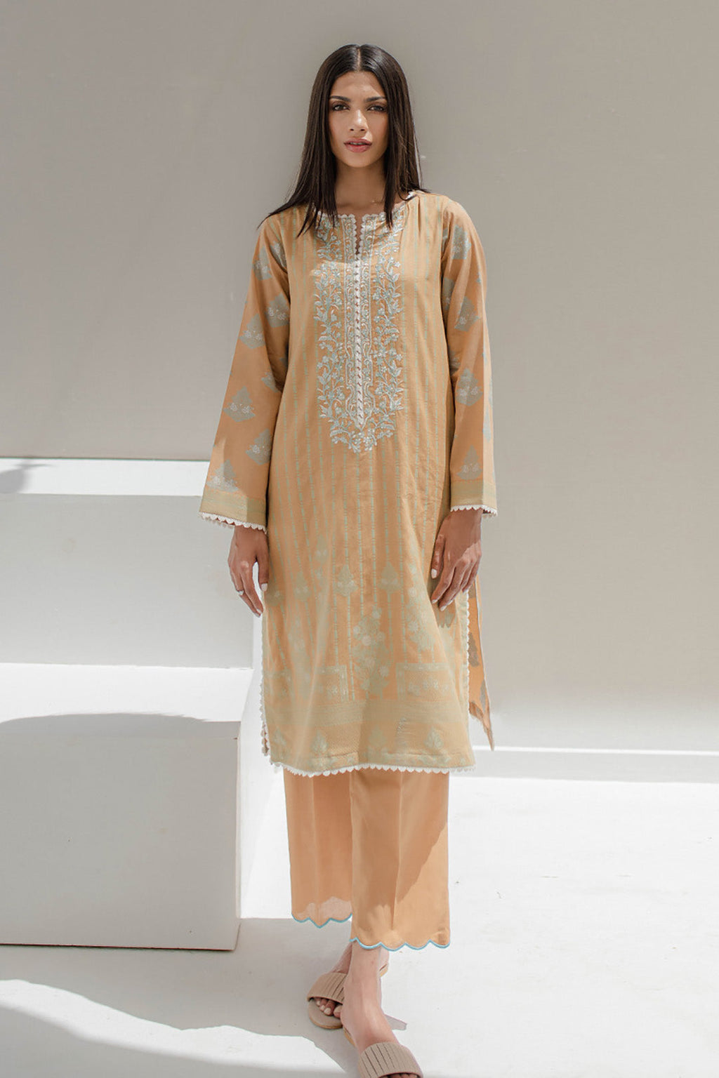 Zellbury | Unstitched 3 Piece Jacquard | Embroidered Shirt Shalwar - 0617 - Libasekhas