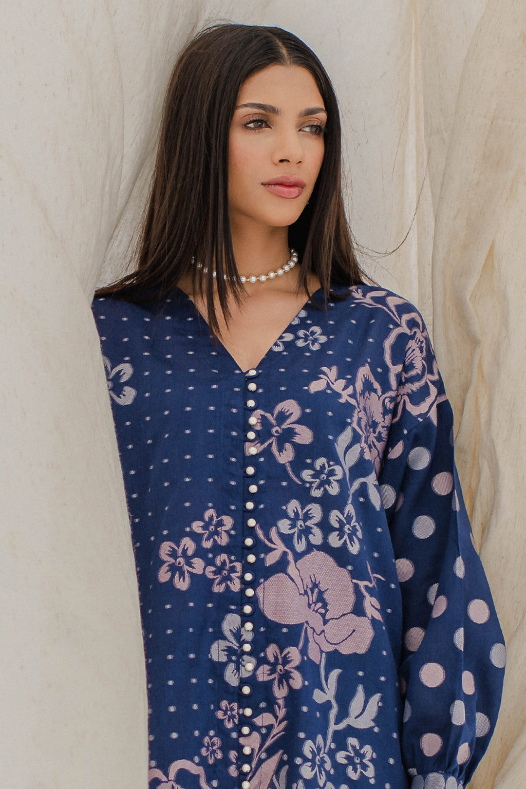 Zellbury | Unstitched 2 Piece Blue | Embroidered Shirt Shalwar - 0672 - Libasekhas