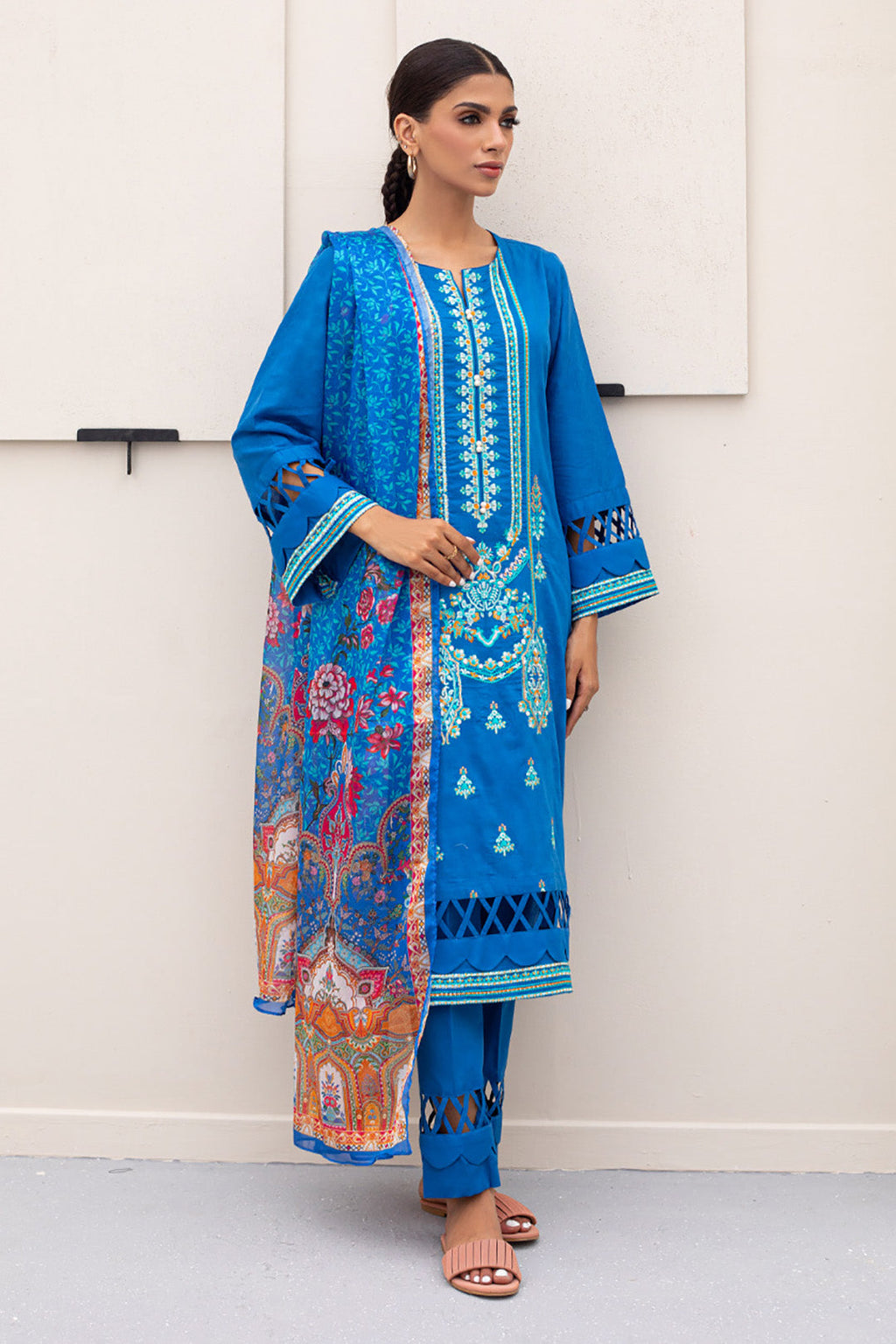 Zellbury | Unstitched 3 Piece Jacquard | Embroidered Shirt Shalwar Dupatta - 0435 - Libasekhas
