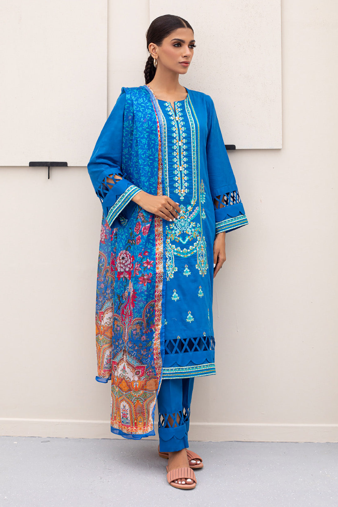 Zellbury | Unstitched 3 Piece Jacquard | Embroidered Shirt Shalwar Dupatta - 0435 - Libasekhas