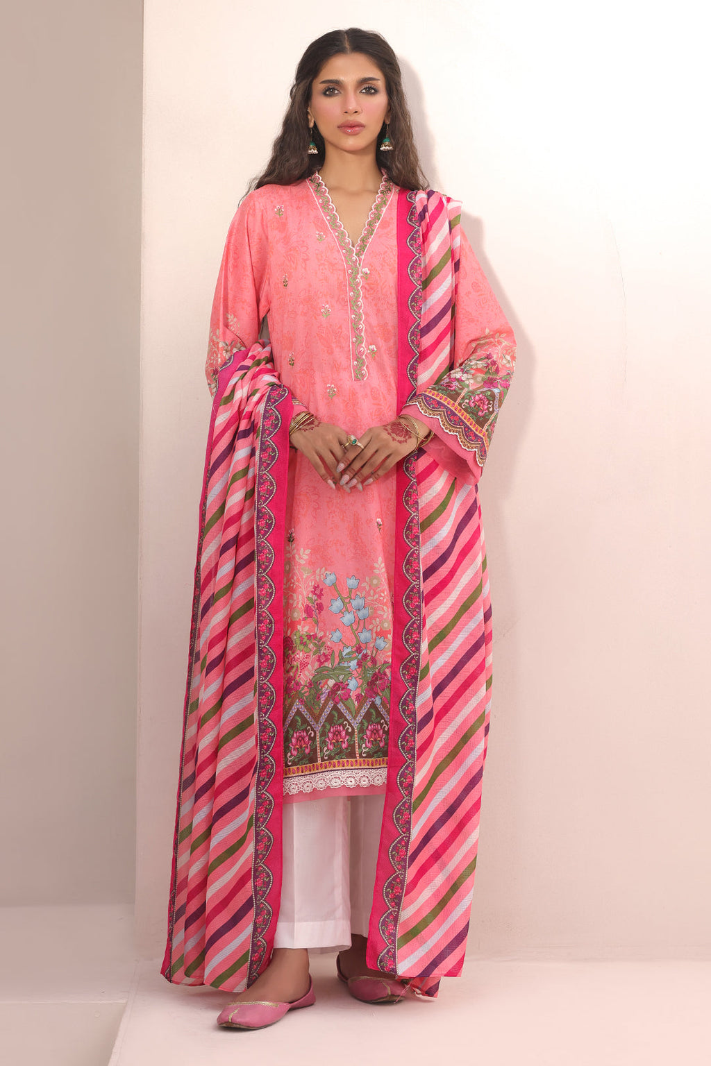 Zellbury | Unstitched 2 Piece Lawn | Embroidered Shirt Dupatta - 1658 - Libasekhas