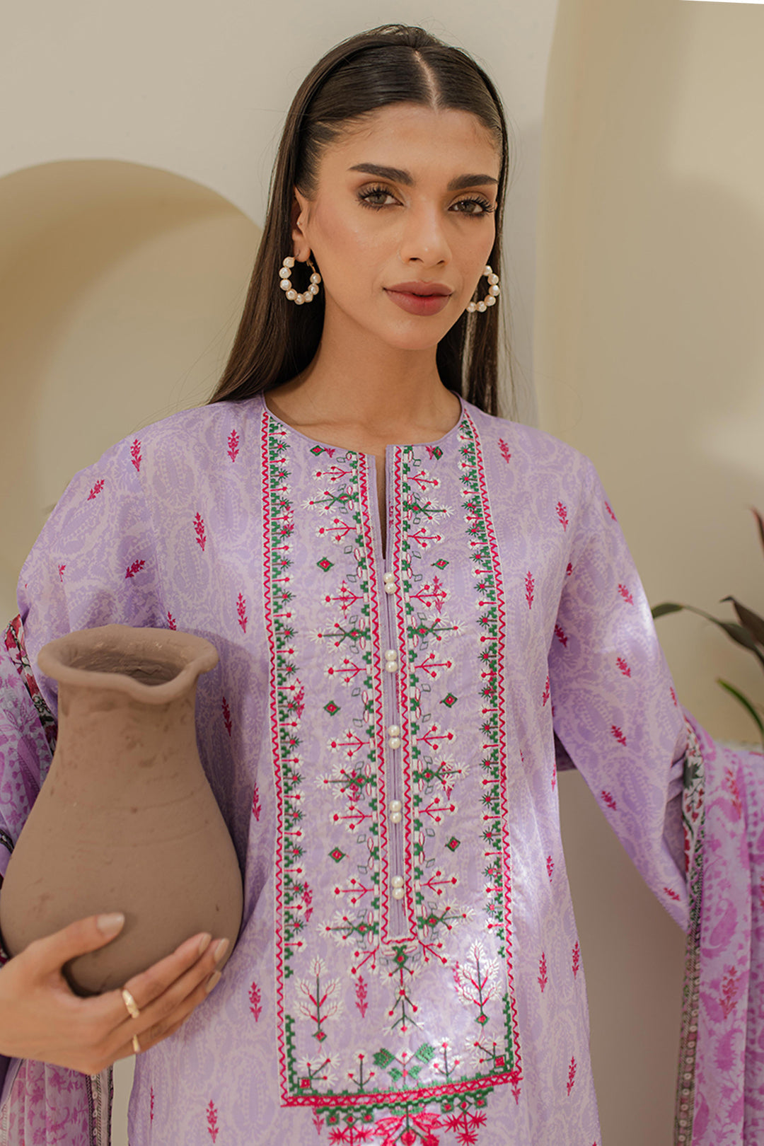 Zellbury | Unstitched 2 Piece Lawn | Embroidered Shirt Dupatta - 1659 - Libasekhas