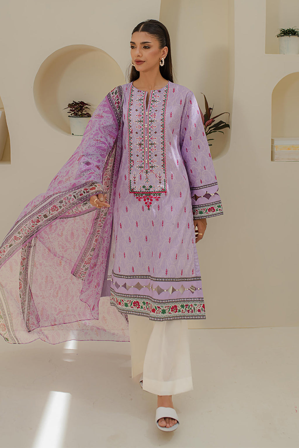 Zellbury | Unstitched 2 Piece Lawn | Embroidered Shirt Dupatta - 1659 - Libasekhas