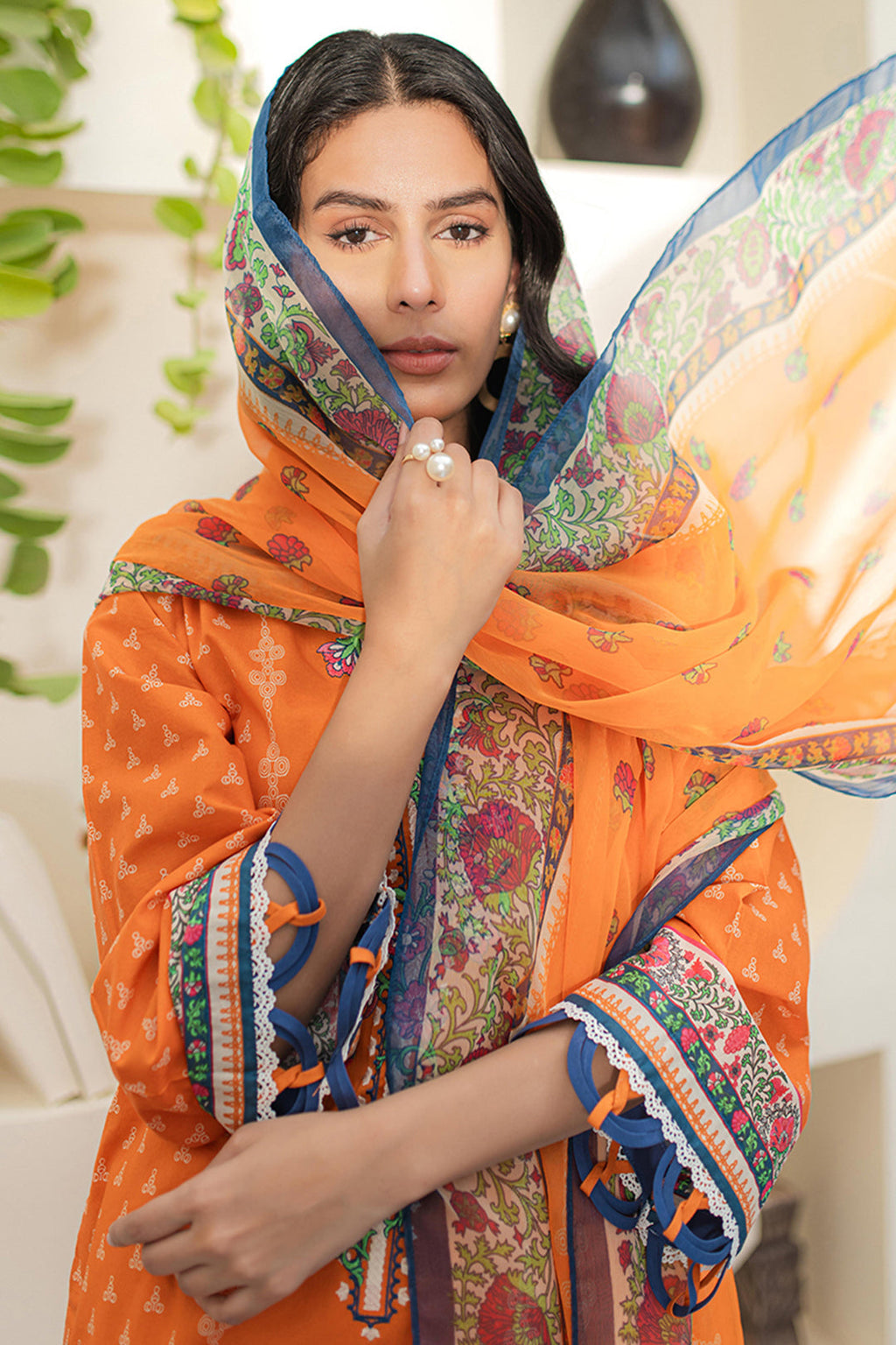 Zellbury | Unstitched 2 Piece Lawn | Embroidered Shirt Dupatta - 1661 - Libasekhas