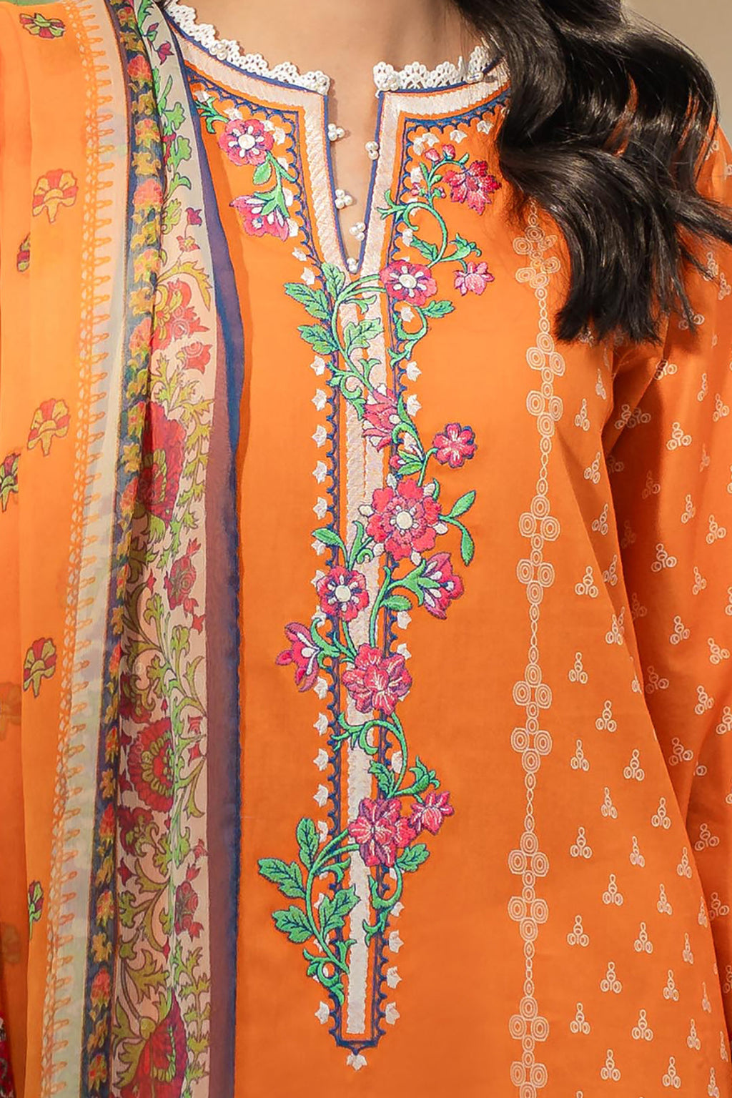 Zellbury | Unstitched 2 Piece Lawn | Embroidered Shirt Dupatta - 1661 - Libasekhas