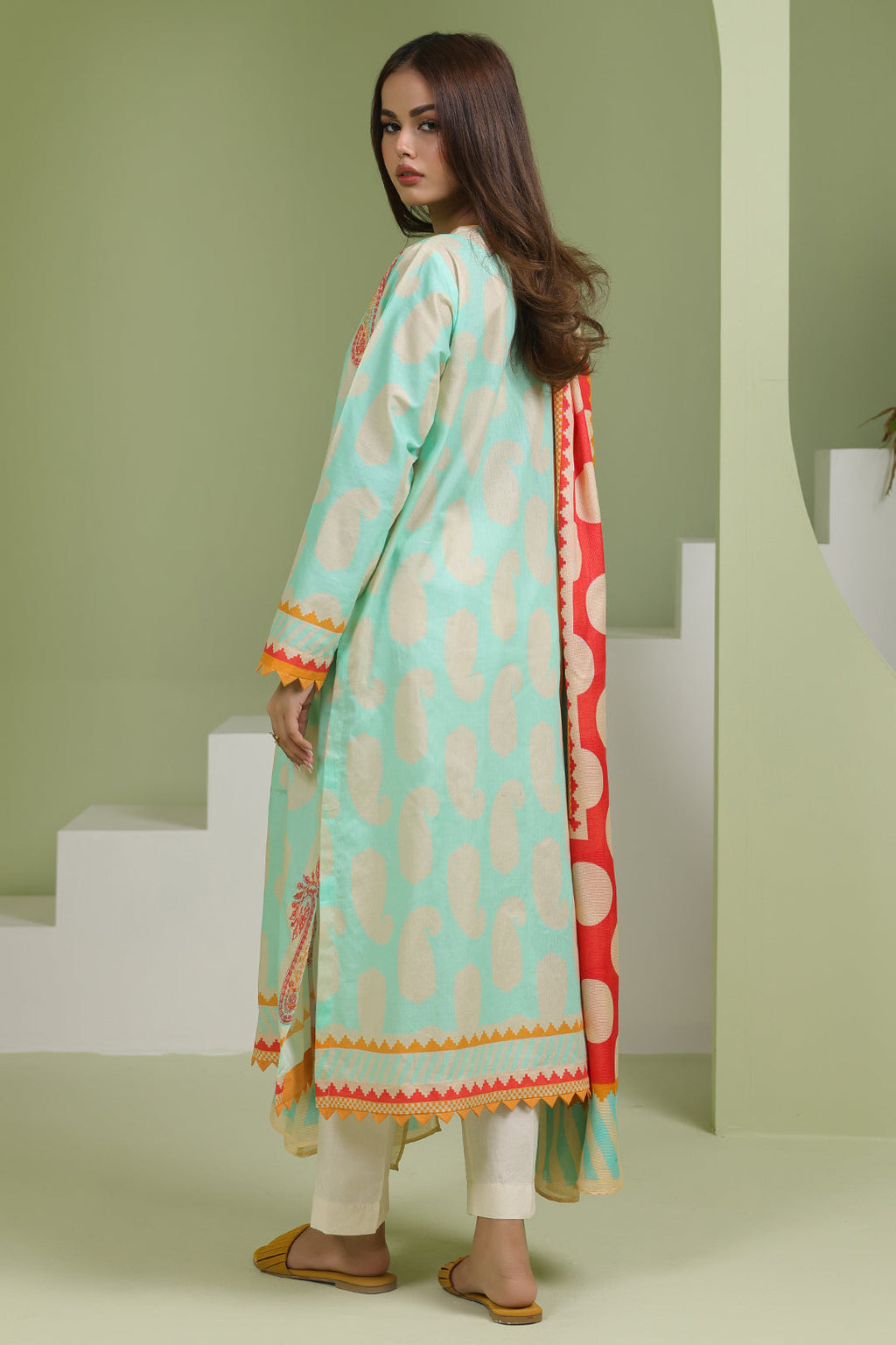 Zellbury | Unstitched 2 Piece Lawn | Embroidered Shirt Dupatta - 1716 - Libasekhas