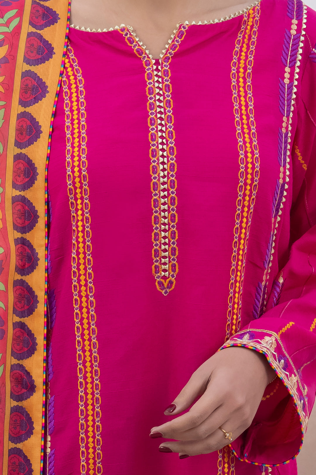 Zellbury | Unstitched 3 Piece Lawn | Embroidered Shirt Shalwar Dupatta - 1125 - Libasekhas
