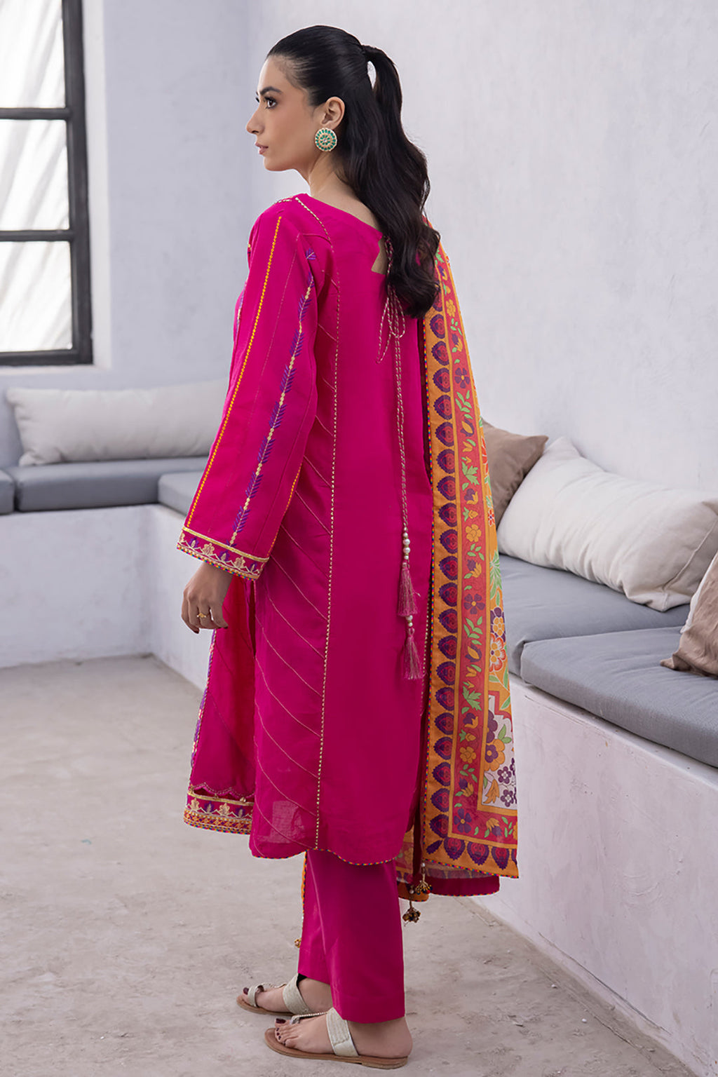 Zellbury | Unstitched 3 Piece Lawn | Embroidered Shirt Shalwar Dupatta - 1125 - Libasekhas