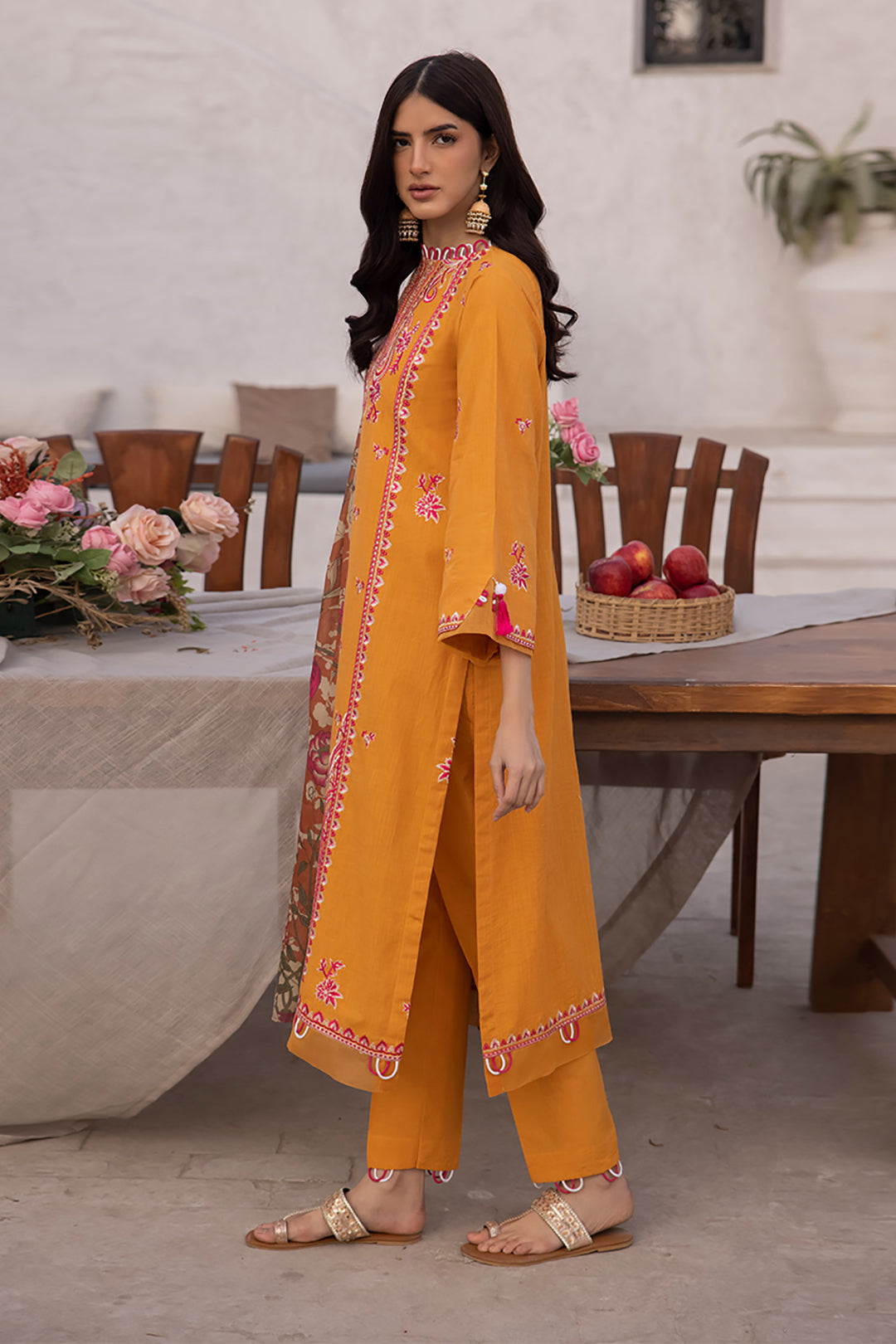 Zellbury | Unstitched 3 Piece Cambric | Embroidered Shirt Shalwar Dupatta - 1142 - Libasekhas