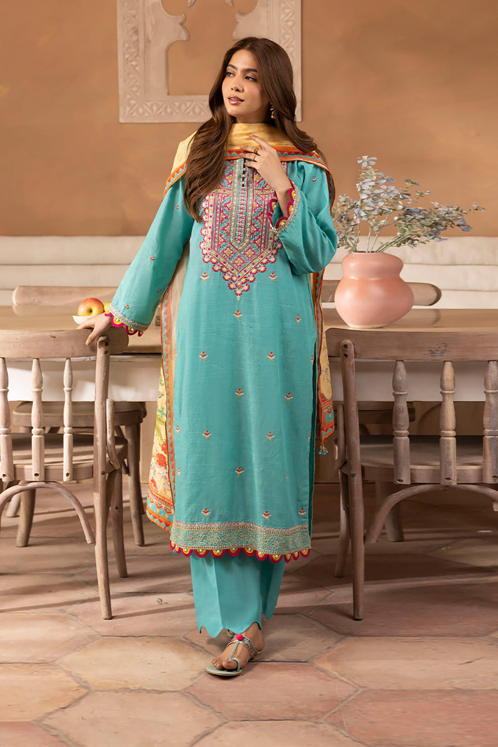 Zellbury | Unstitched 3 Piece Lawn | Embroidered Shirt Shalwar Dupatta - 1146 - Libasekhas