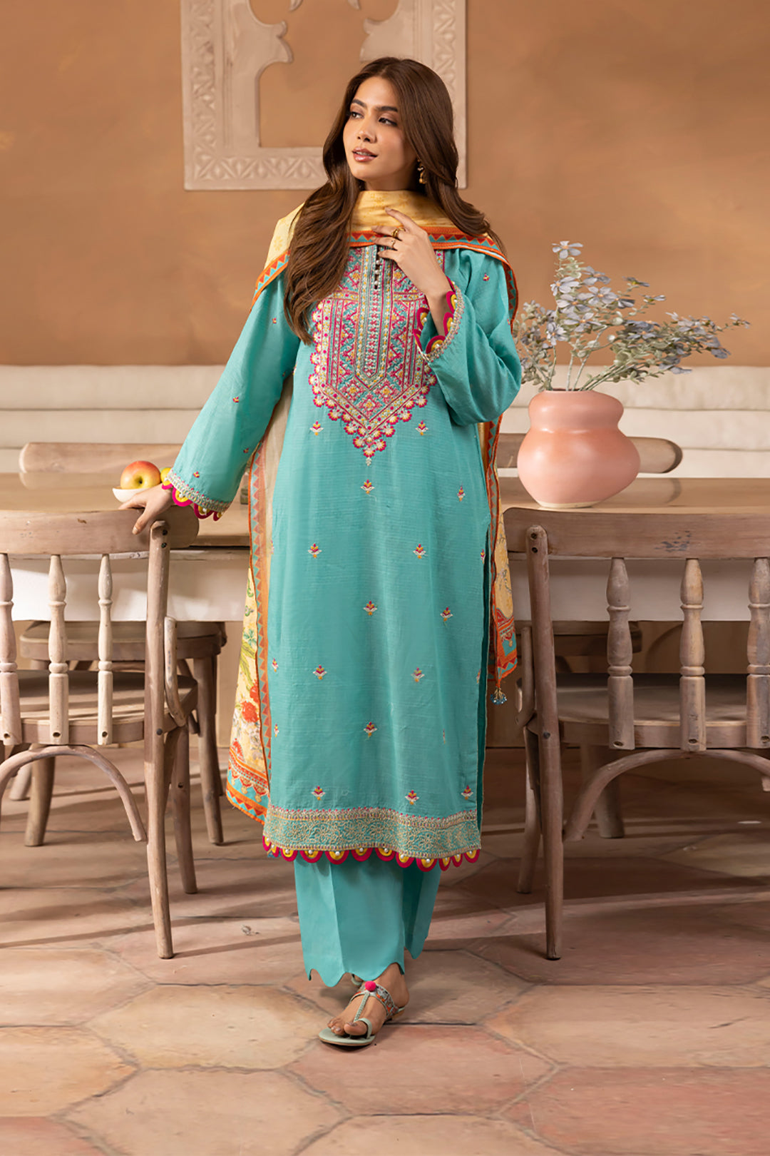 Zellbury | Unstitched 3 Piece Lawn | Embroidered Shirt Shalwar Dupatta - 1146 - Libasekhas