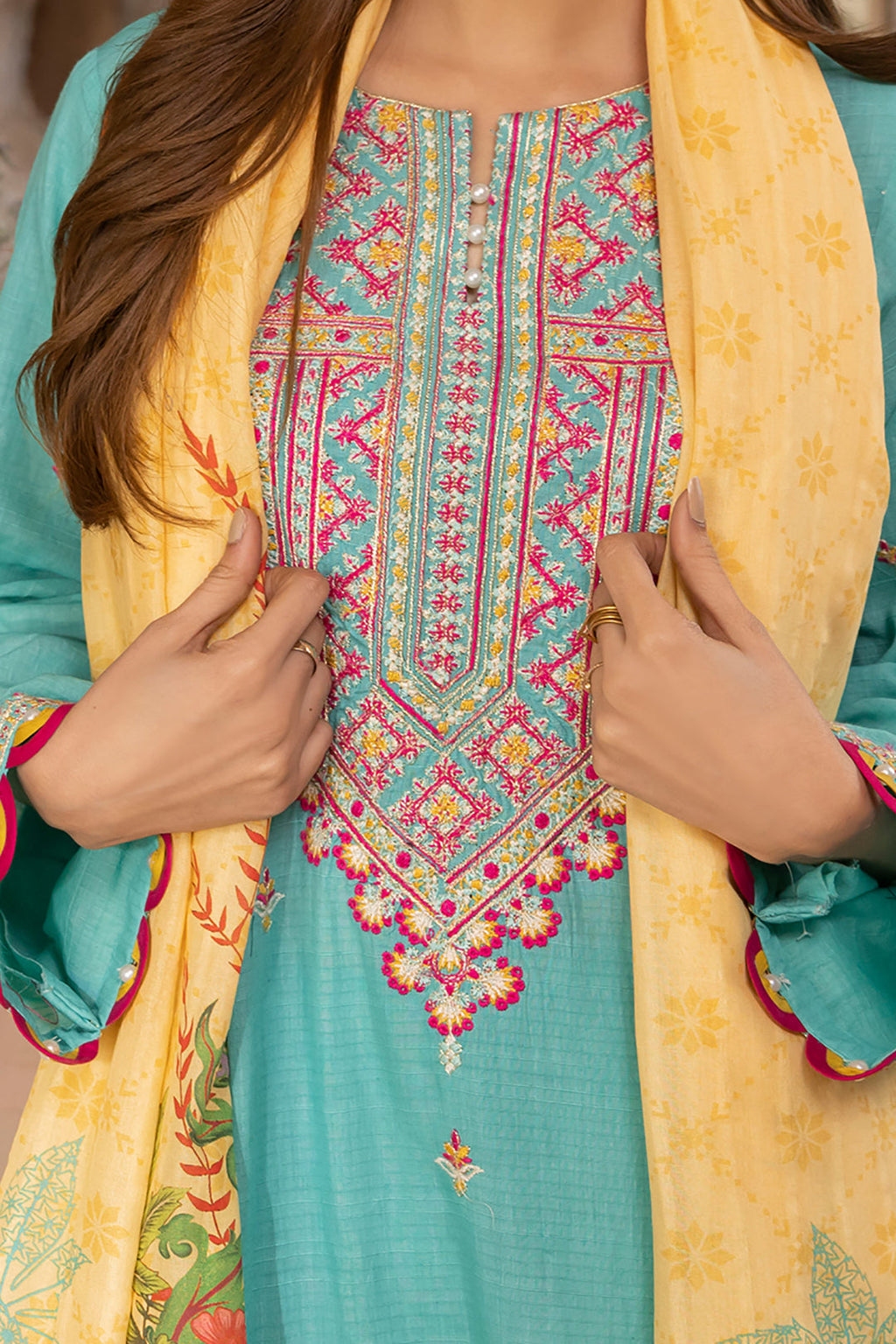 Zellbury | Unstitched 3 Piece Lawn | Embroidered Shirt Shalwar Dupatta - 1146 - Libasekhas