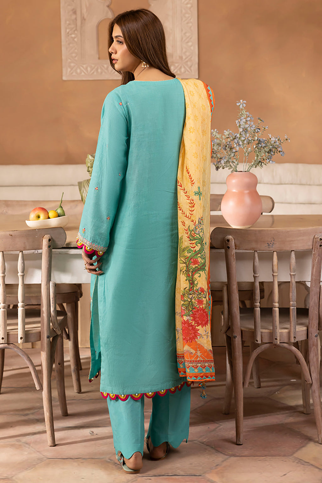 Zellbury | Unstitched 3 Piece Lawn | Embroidered Shirt Shalwar Dupatta - 1146 - Libasekhas